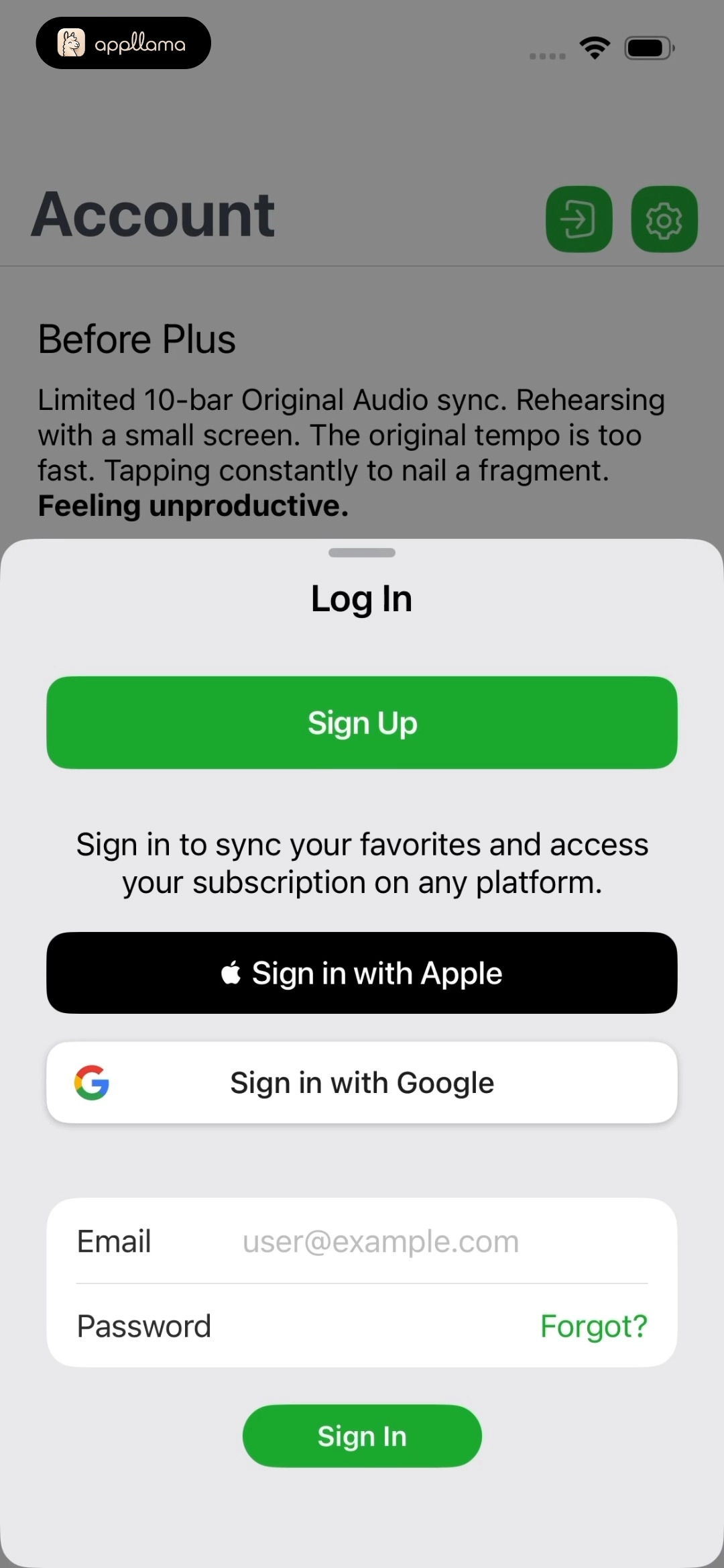 Login Bottom Sheet