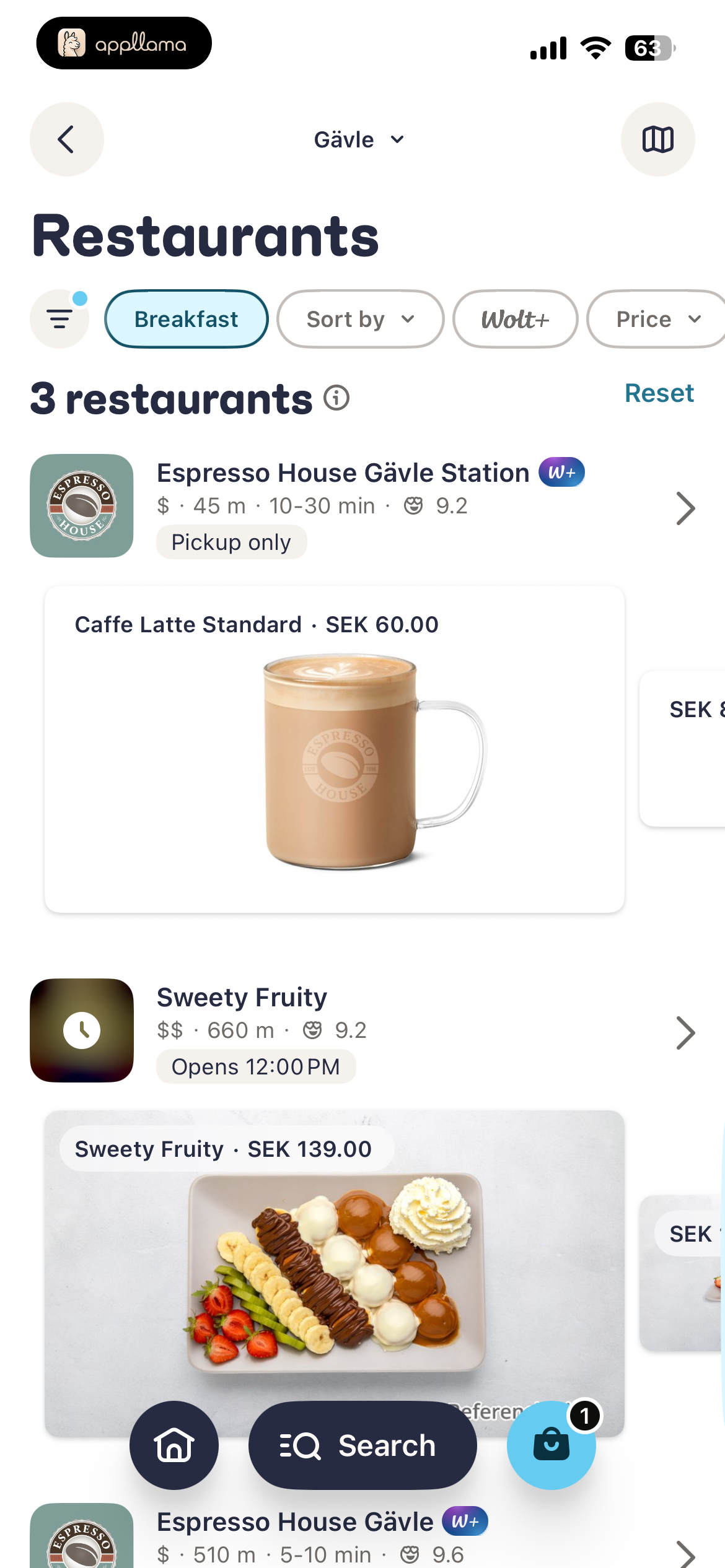 Restaurant Results