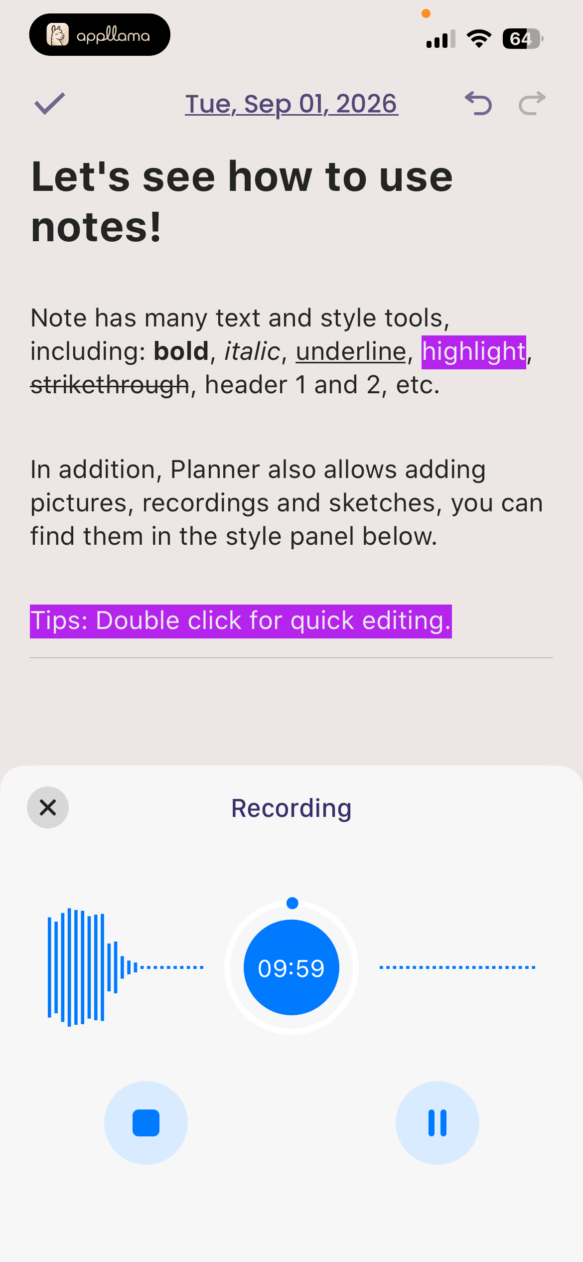 Note Voice Recording