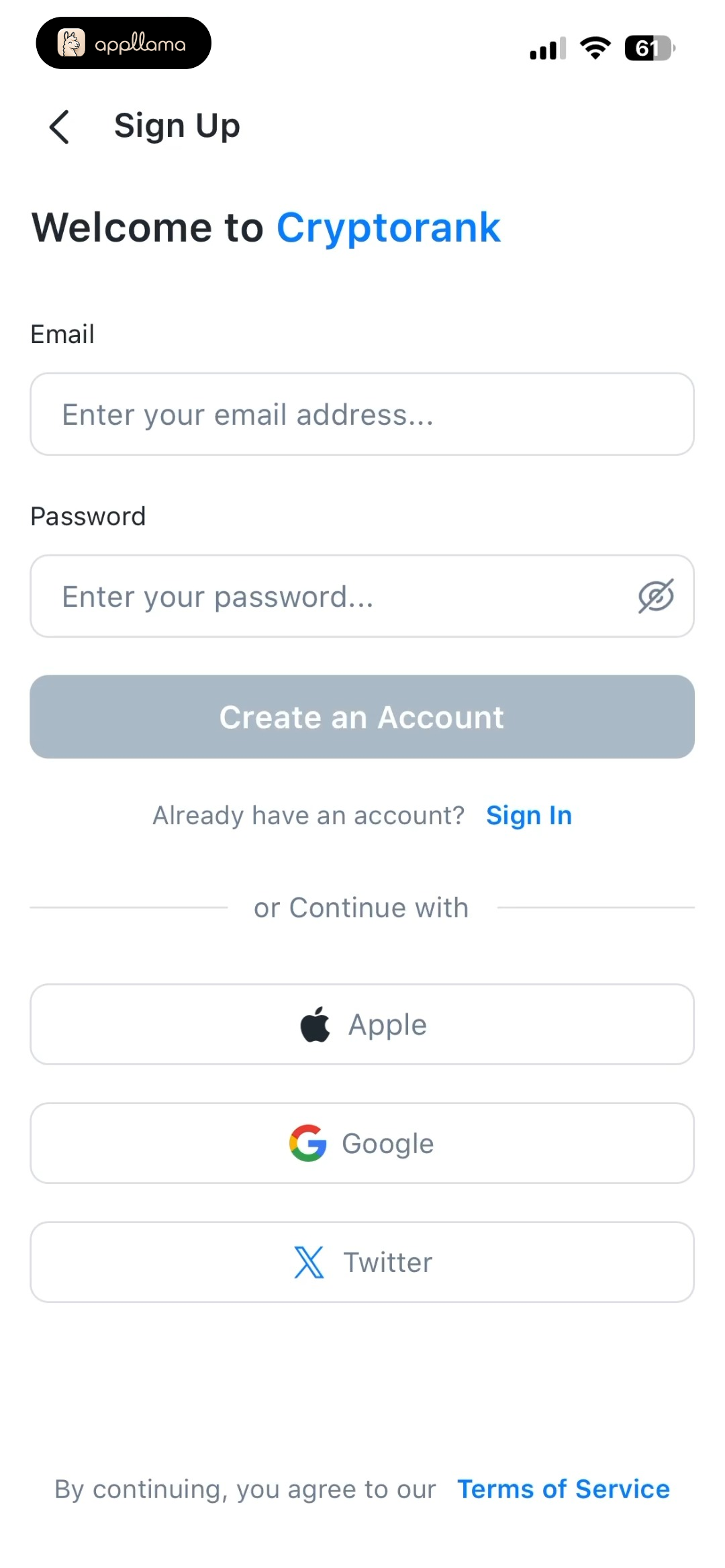 Sign Up