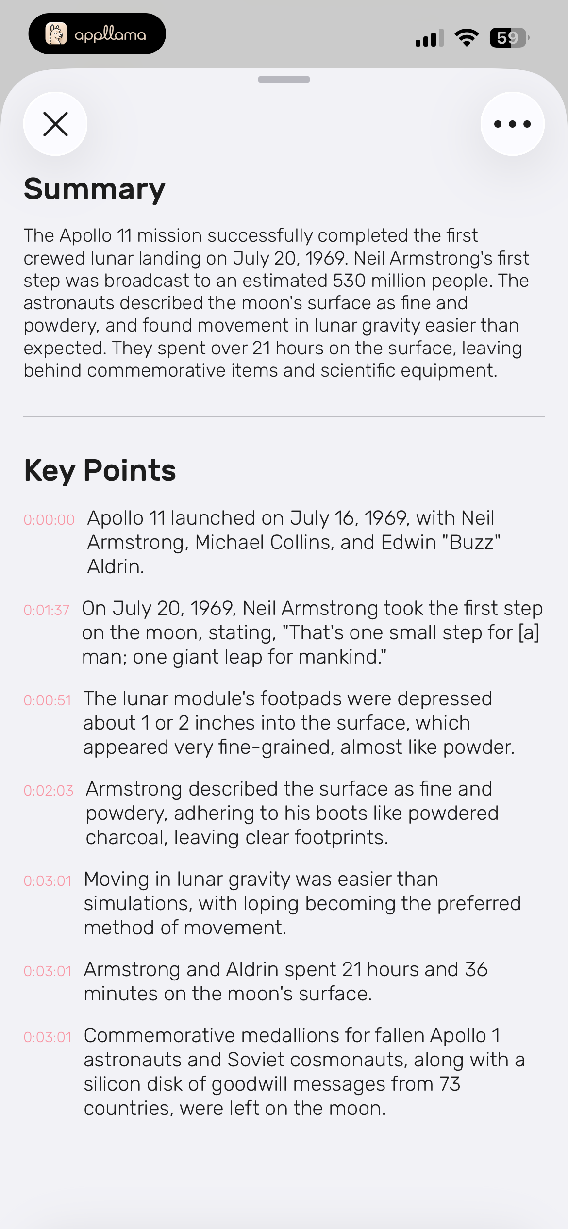 AI Summary Result