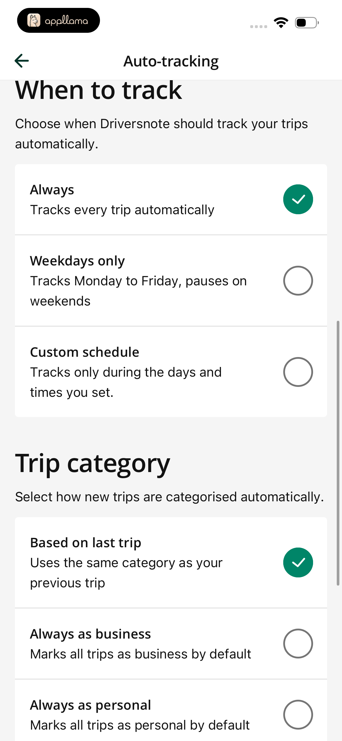 Auto Tracking Rules