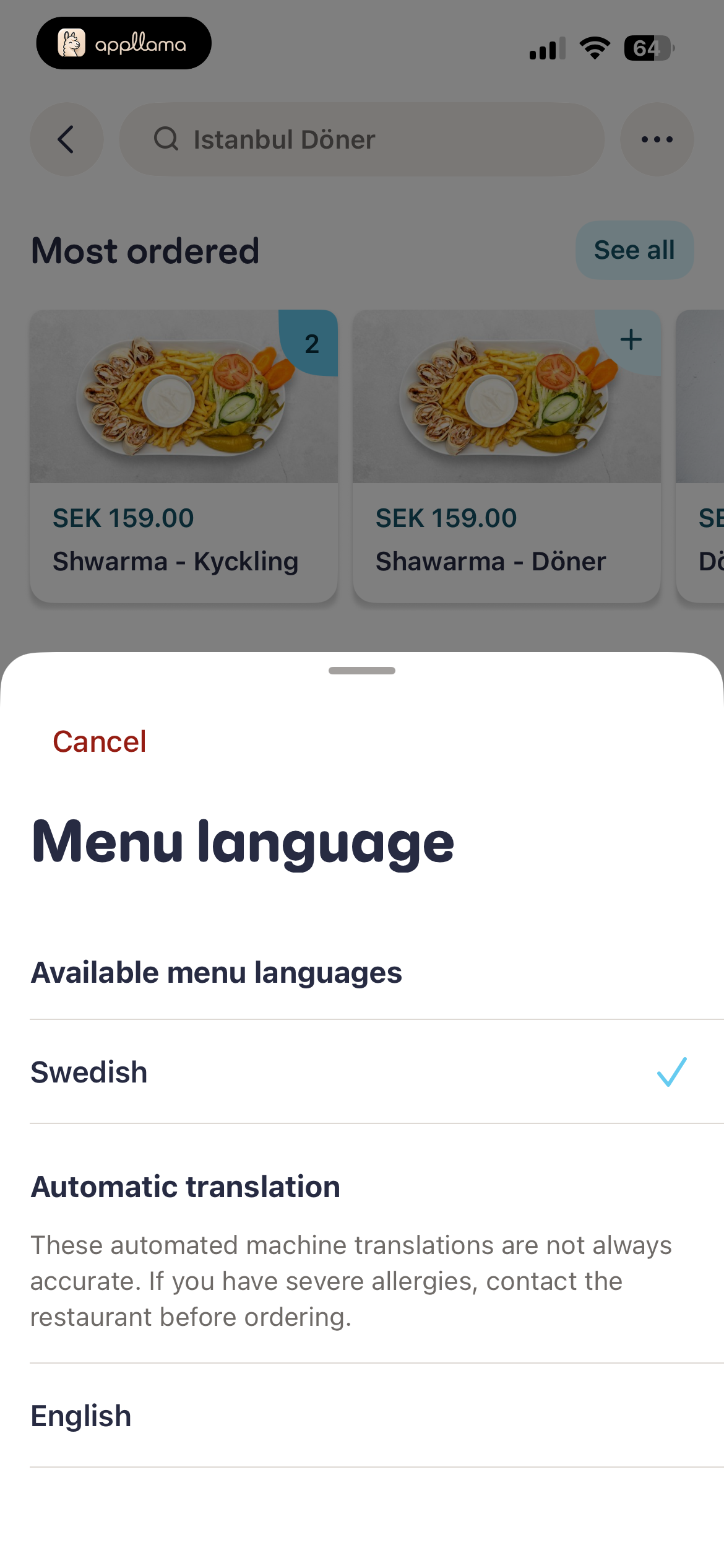 Menu Language