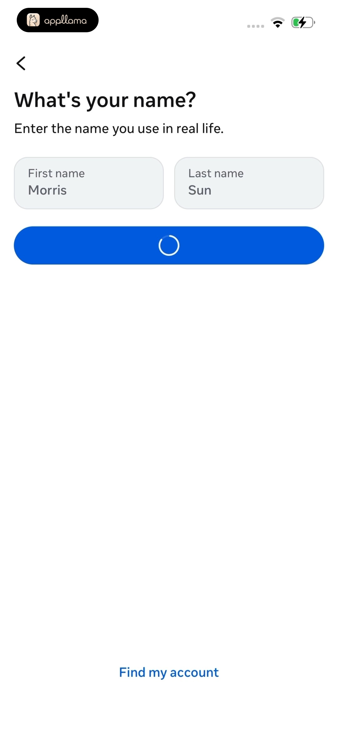 Name Entry Loading