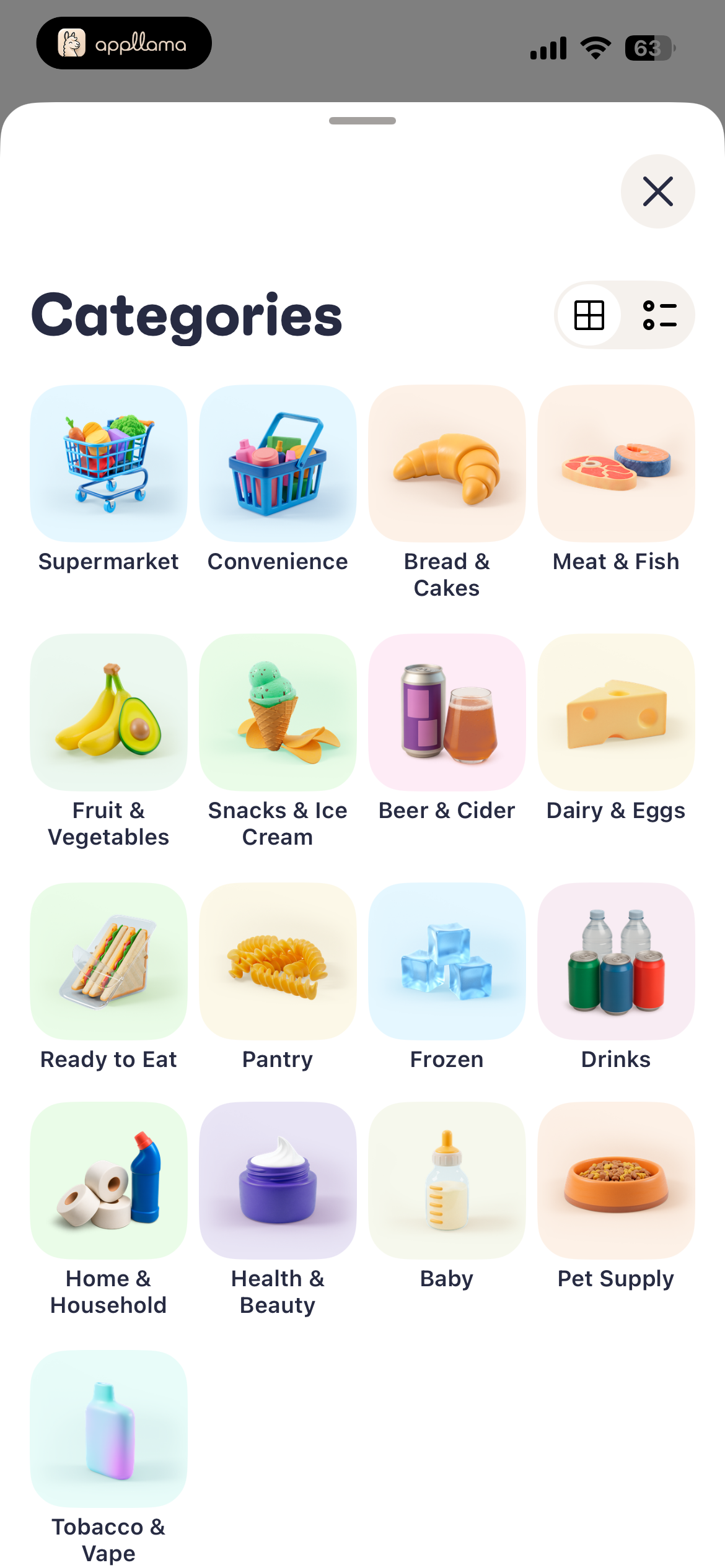 Grocery Categories