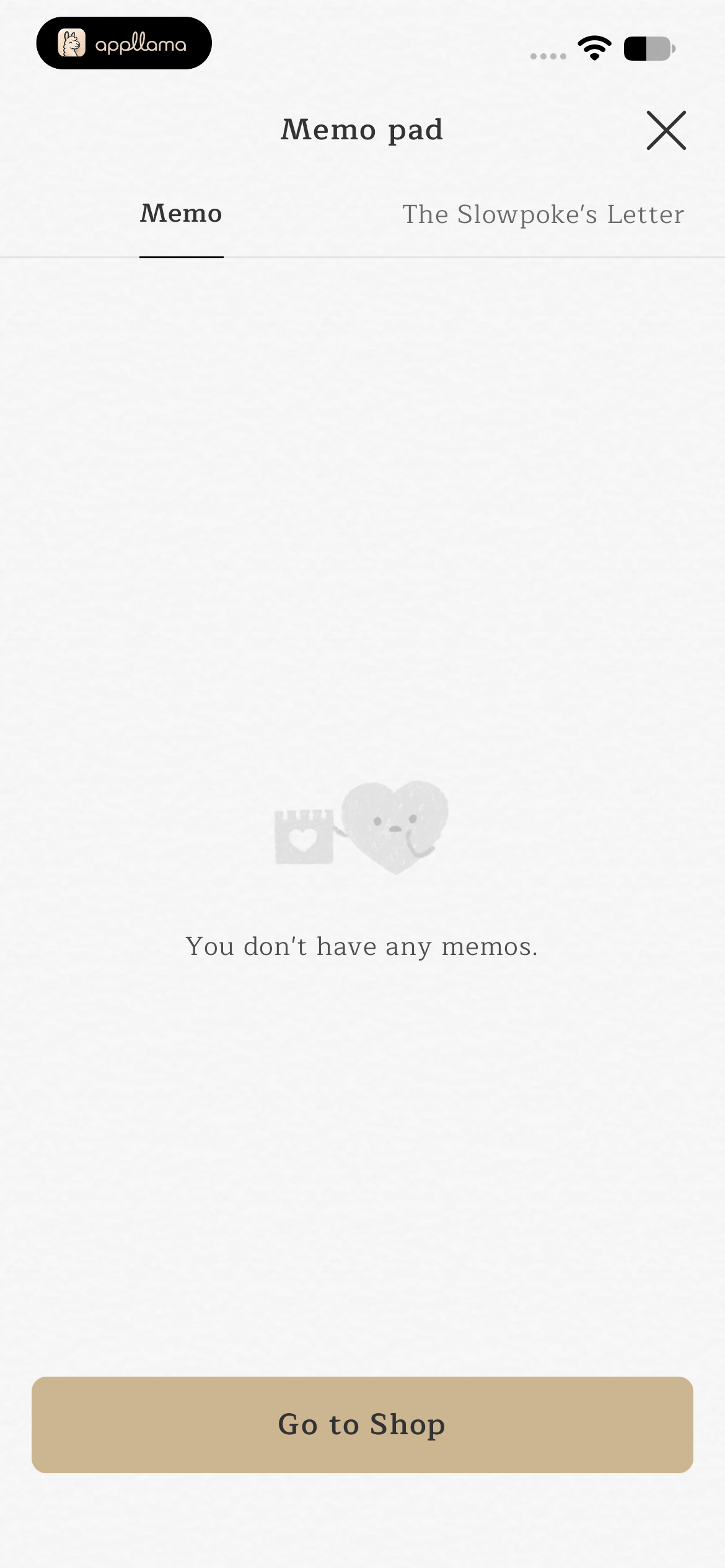 Memo Pad Empty State