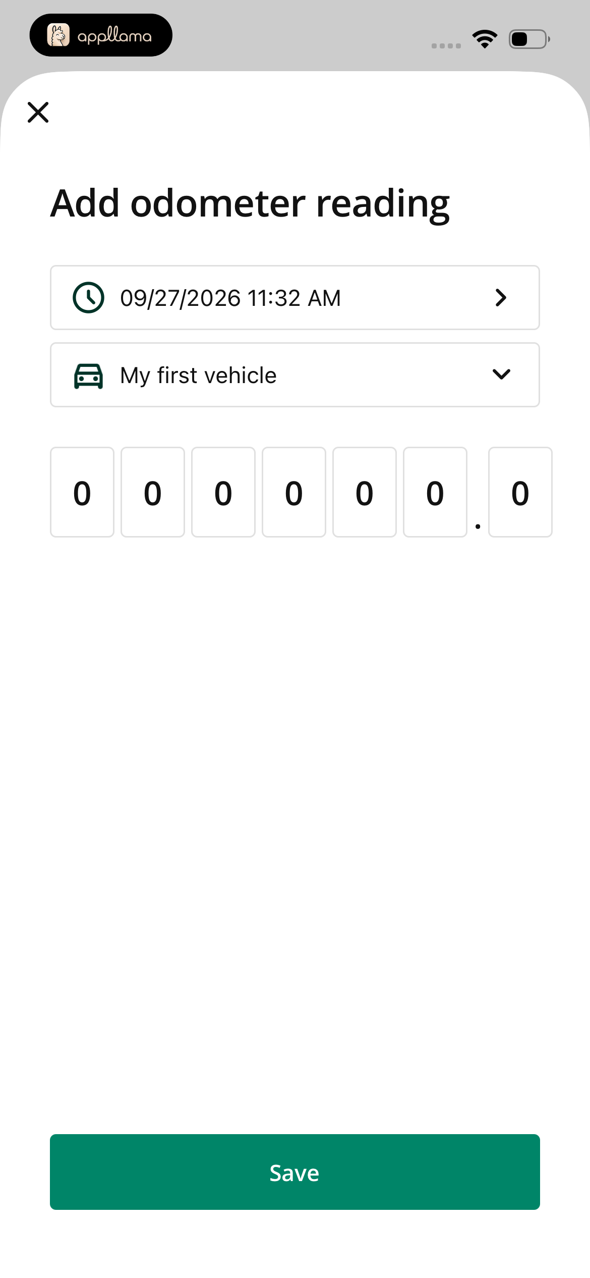 Add Odometer Reading