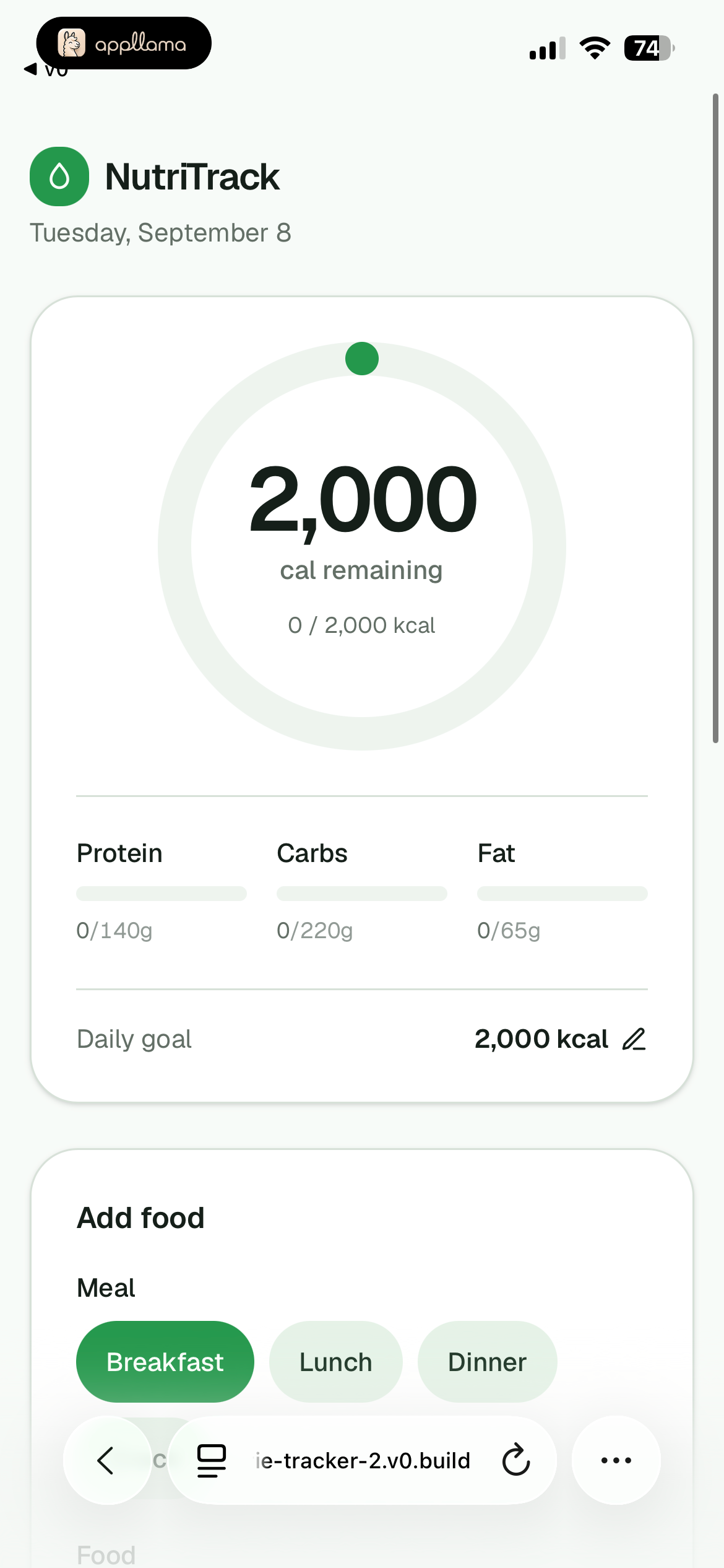 Nutrition Dashboard