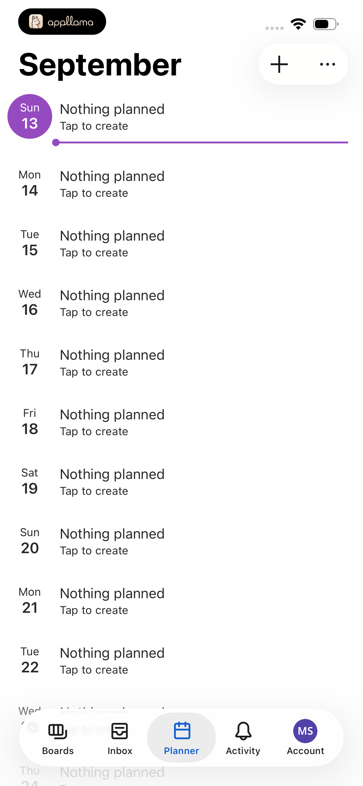 Planner Agenda