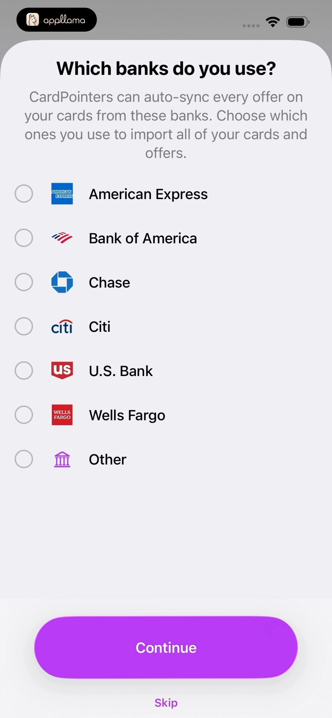 Bank Selection