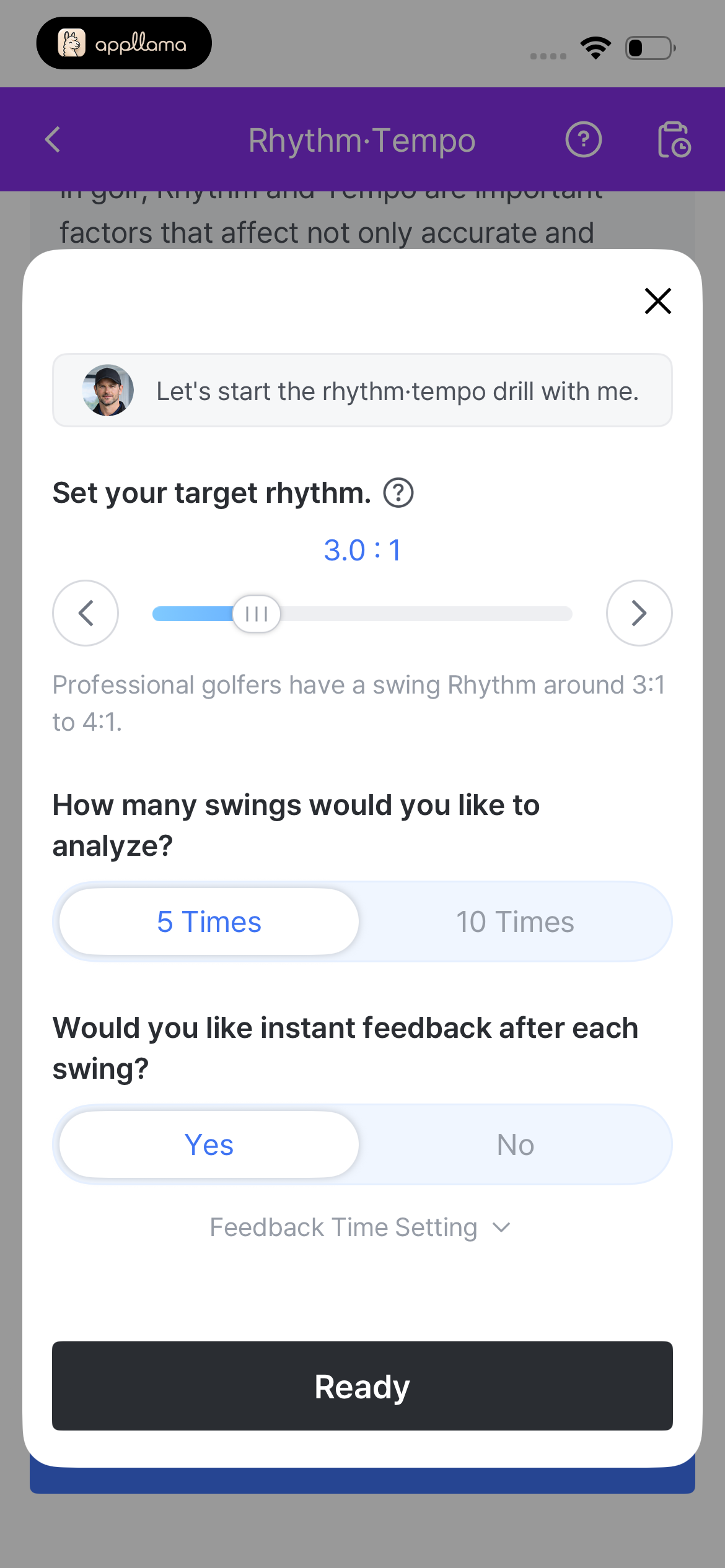 Rhythm Tempo Setup