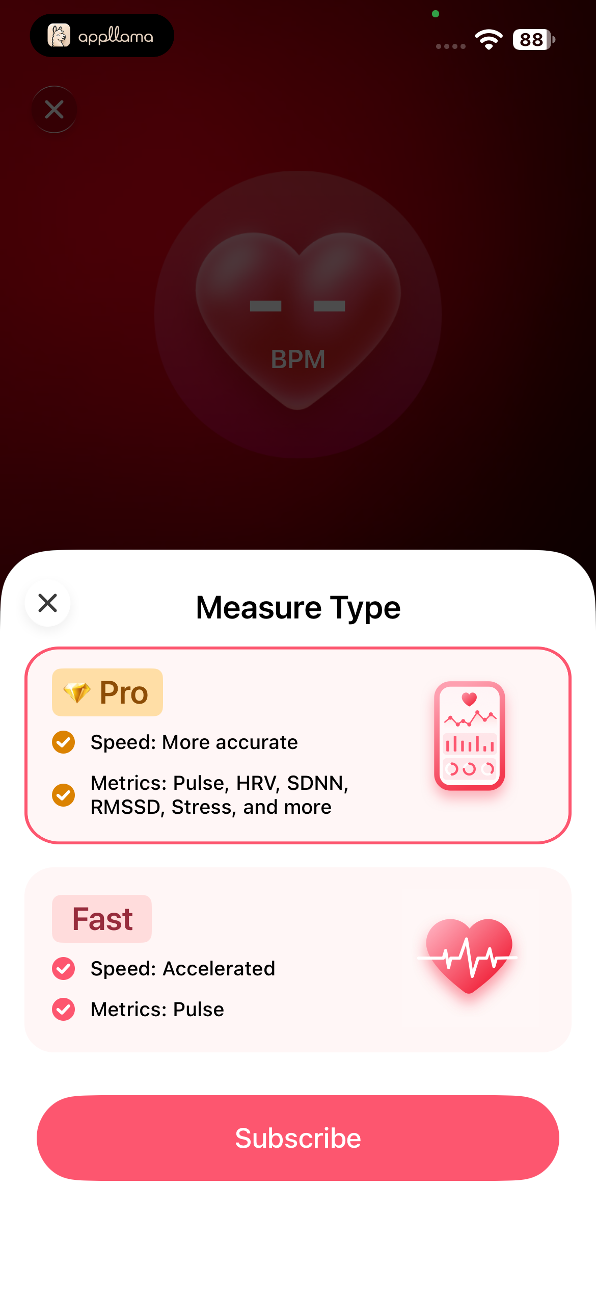 Measure Type Selection