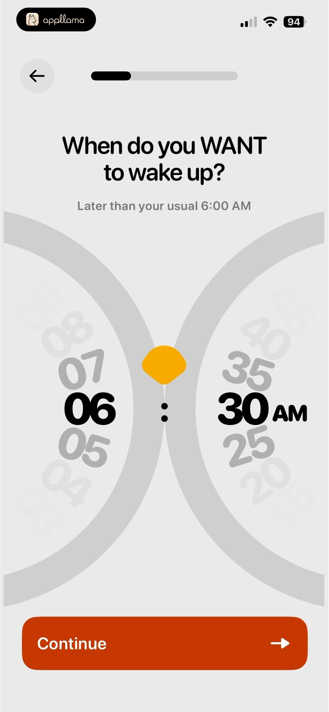 Target Wake Time Picker
