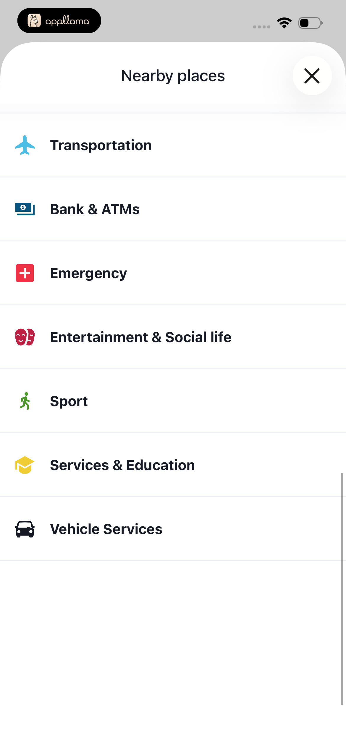 Nearby Places - More Categories