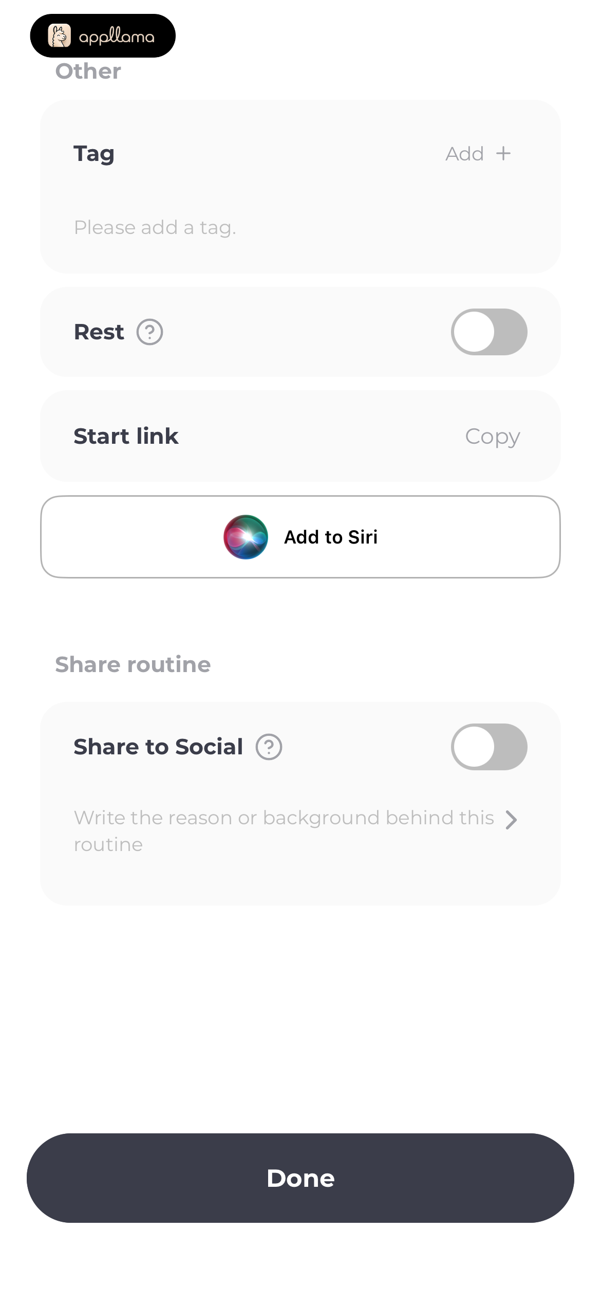 Routine Settings