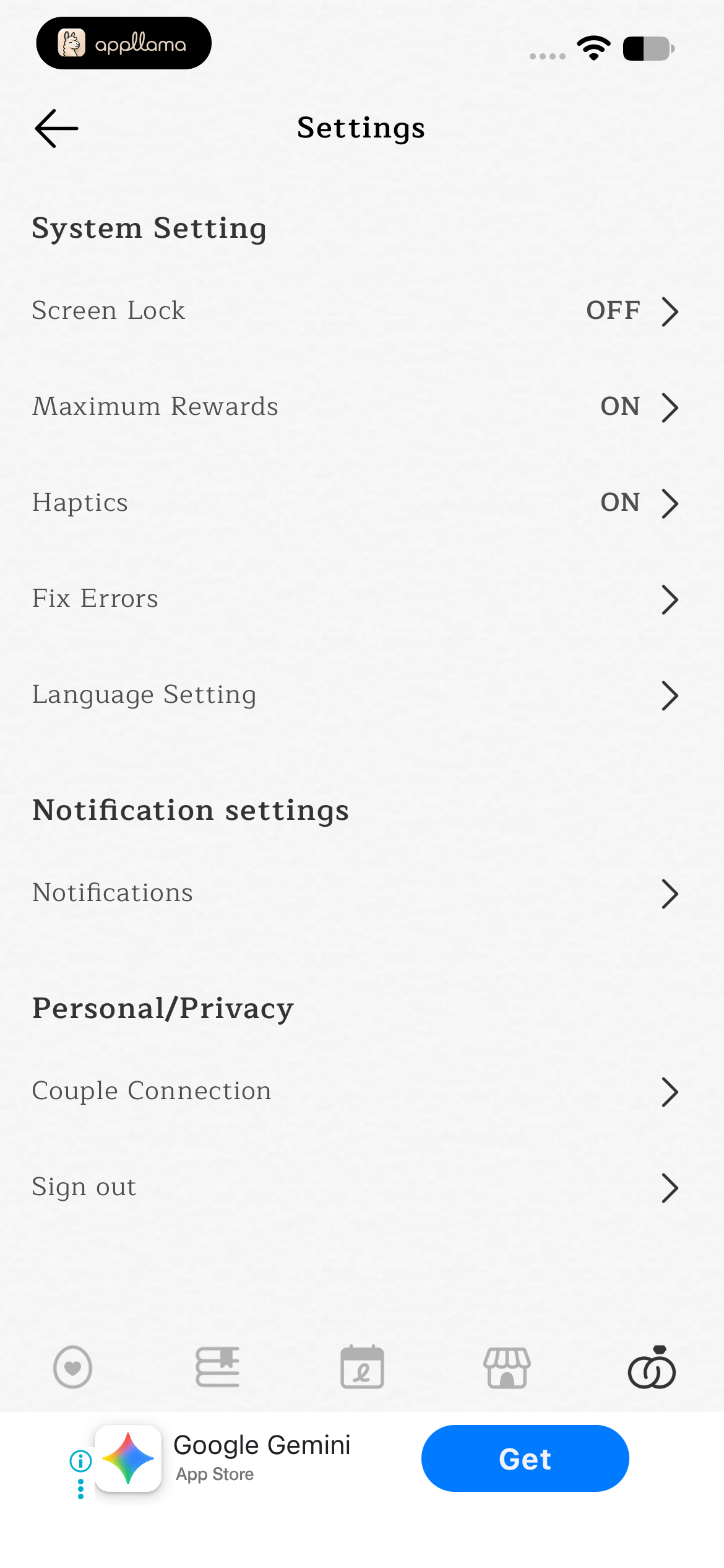 Settings