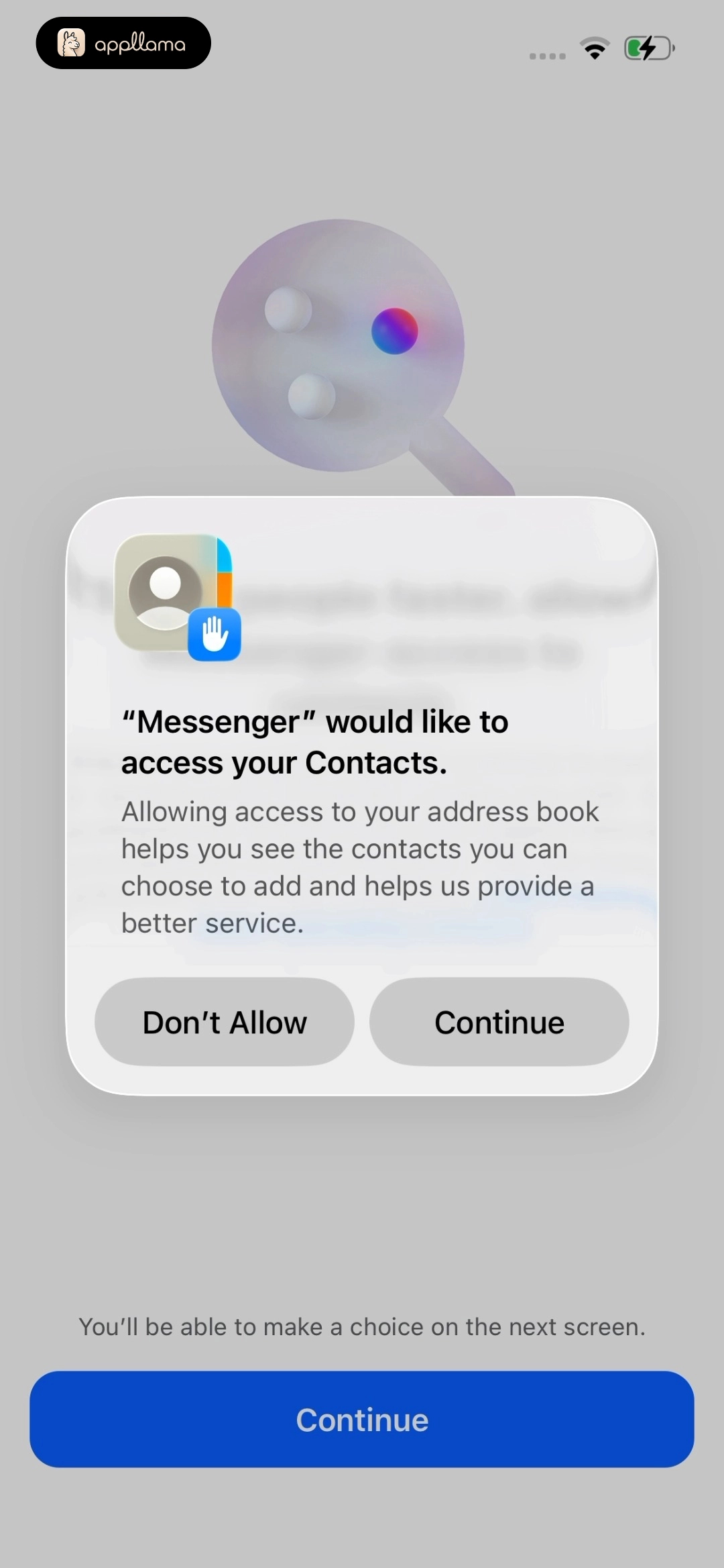 Contacts Permission Alert
