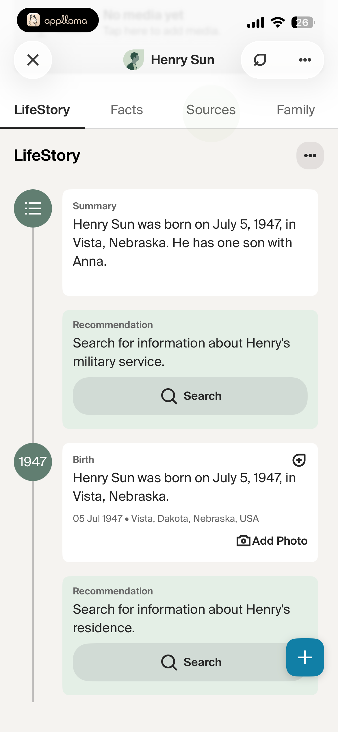 LifeStory Timeline