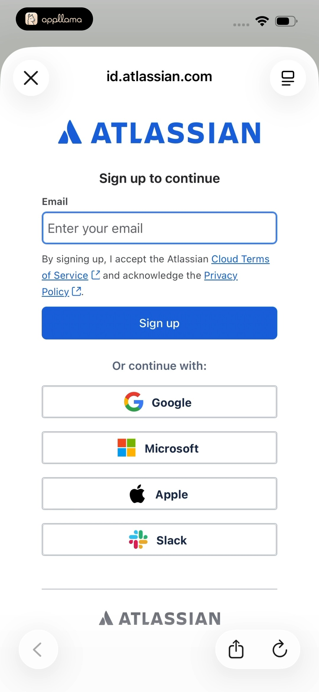 Atlassian Sign Up