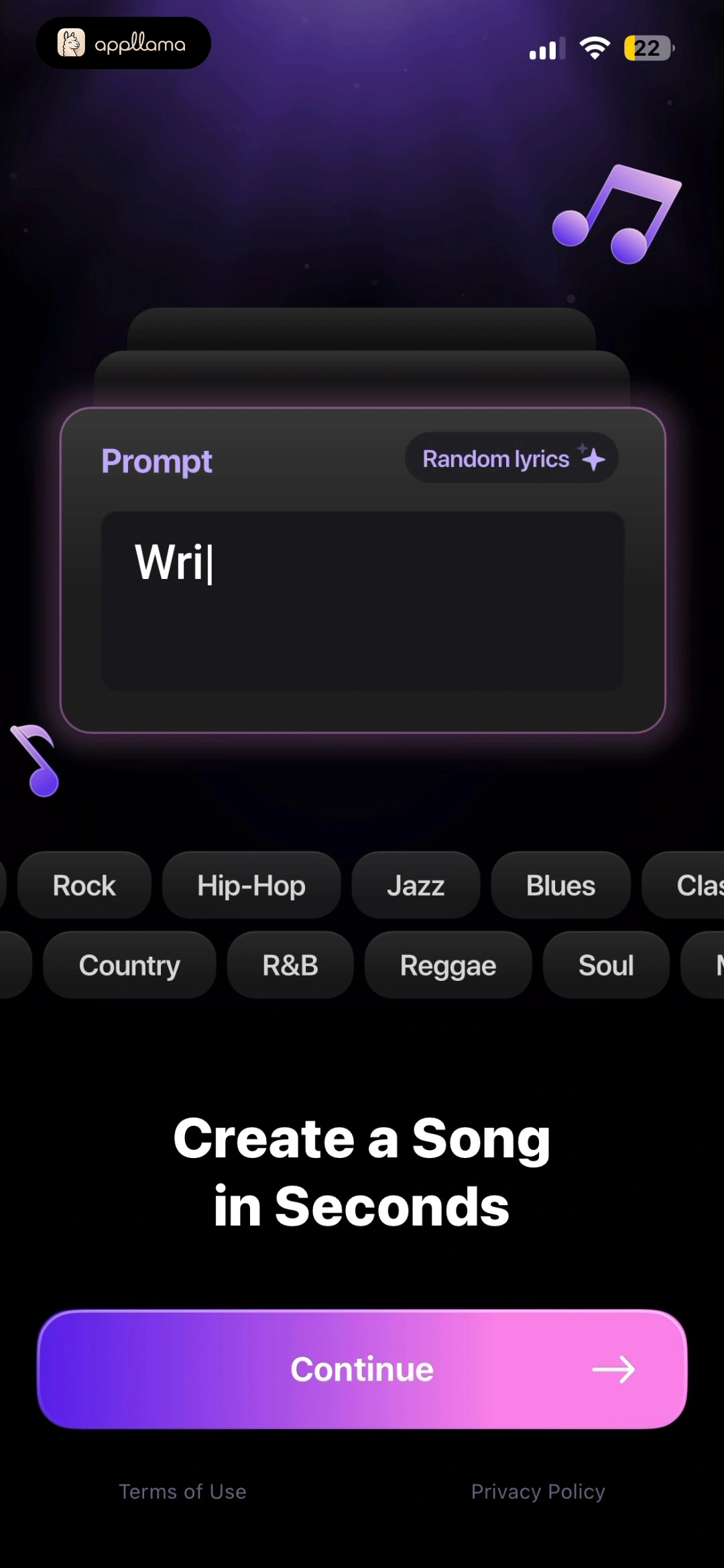 Song Prompt Onboarding