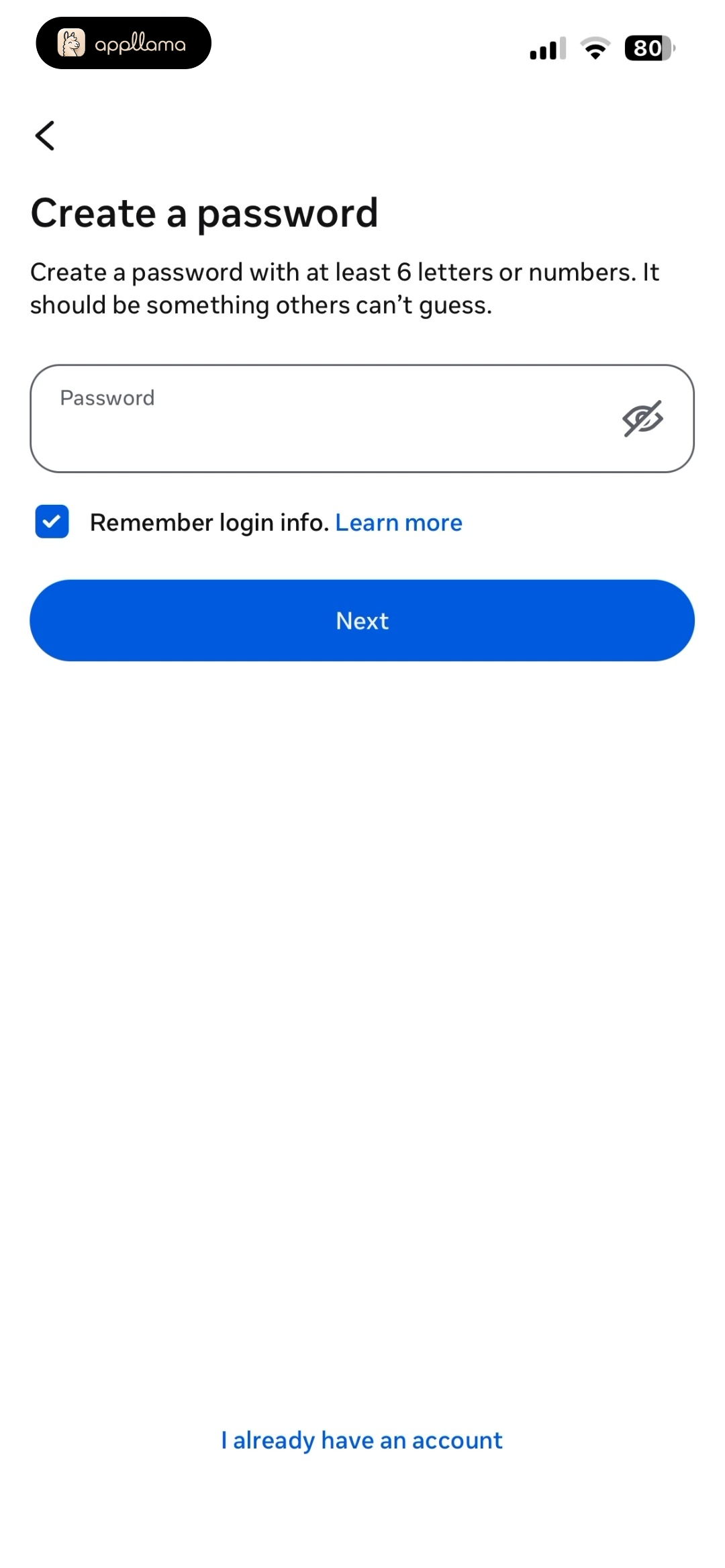 Create Password