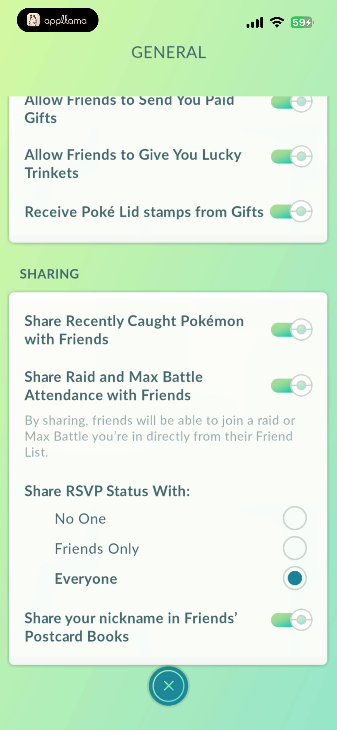 Sharing Privacy Settings