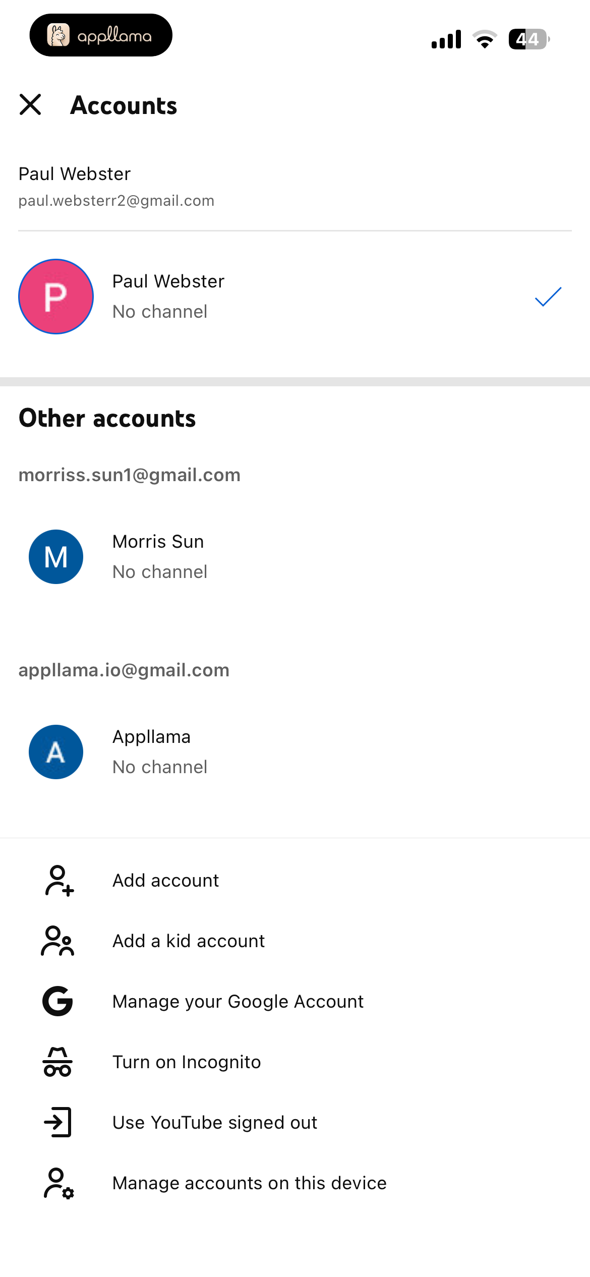 Account Switcher