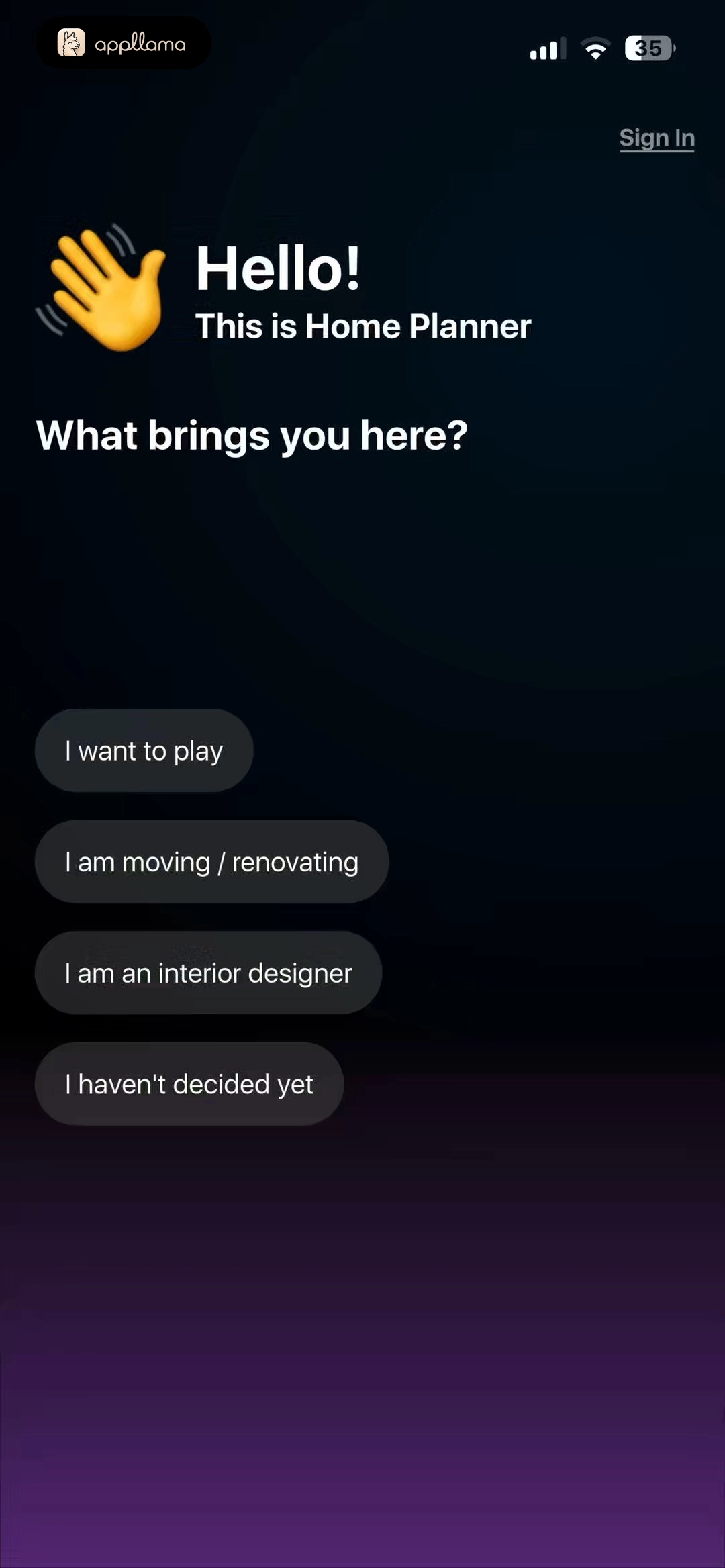 Home Planner AI：Room Design 3D Onboarding Choice