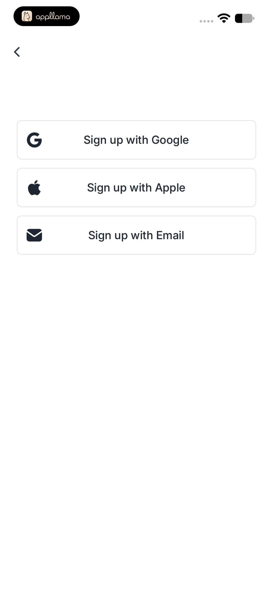 Sign Up Methods