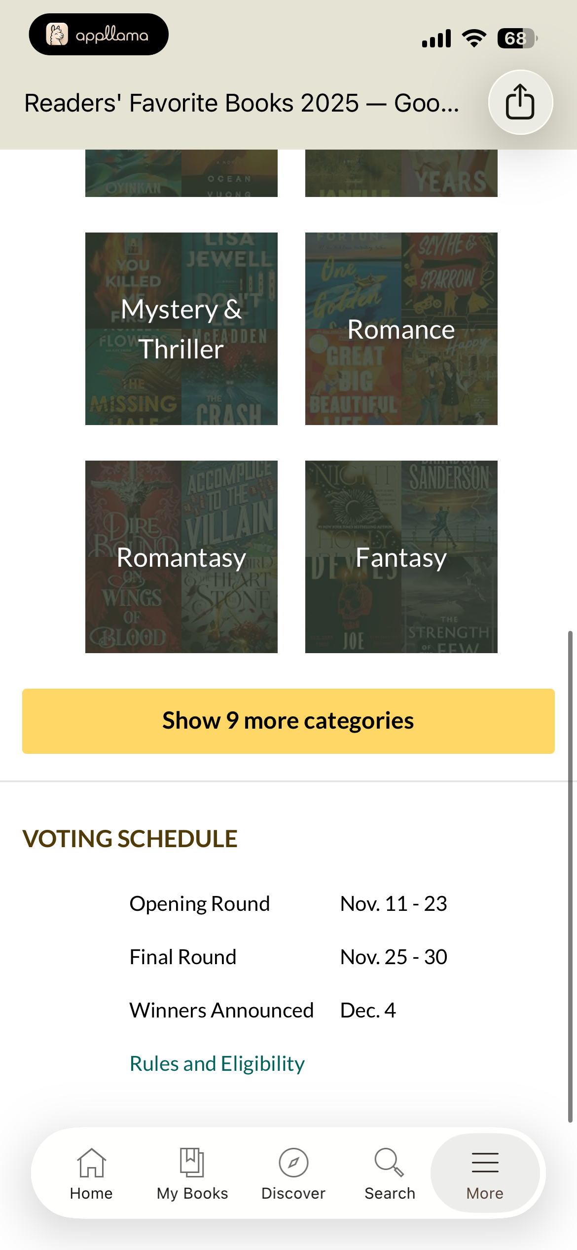 Awards Categories
