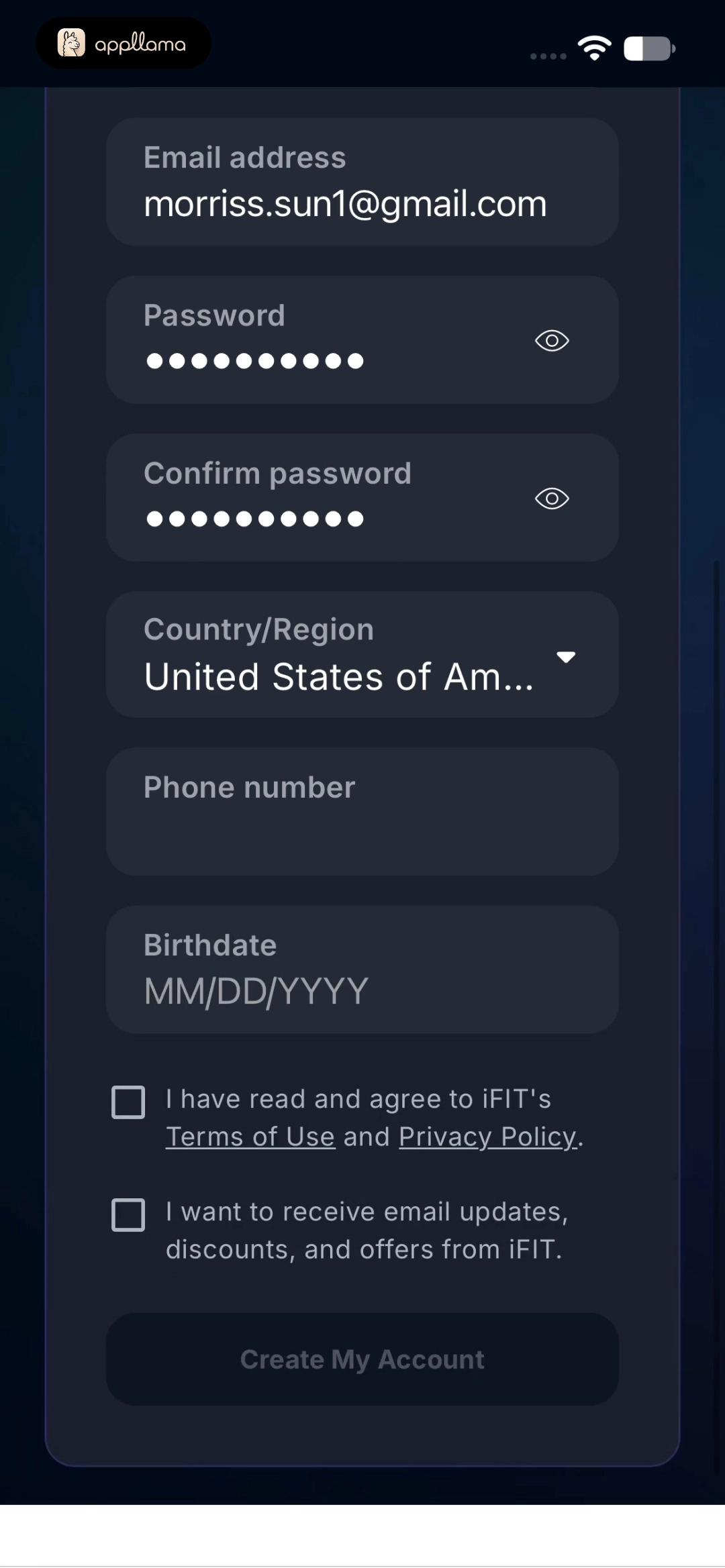 Registration Details and Consent