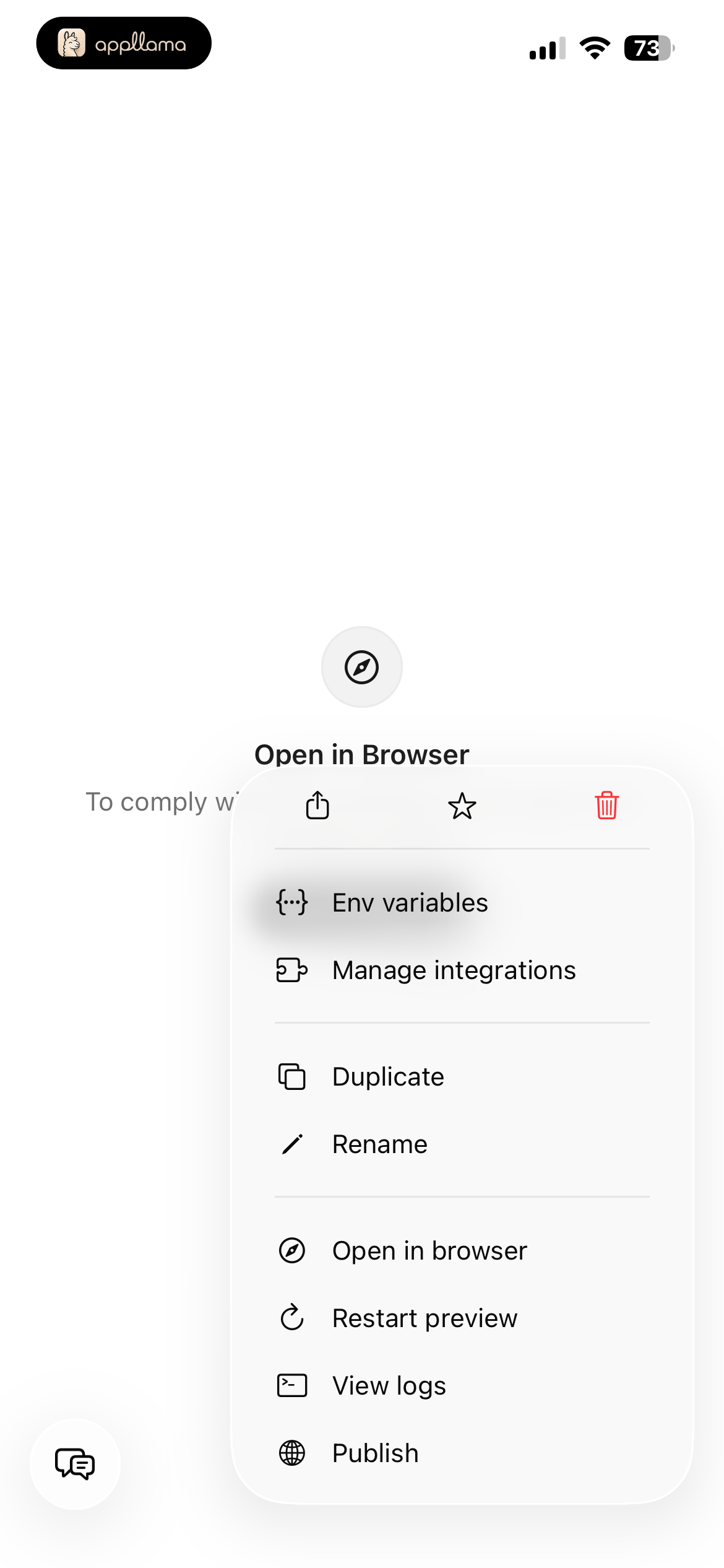 Preview Overflow Menu