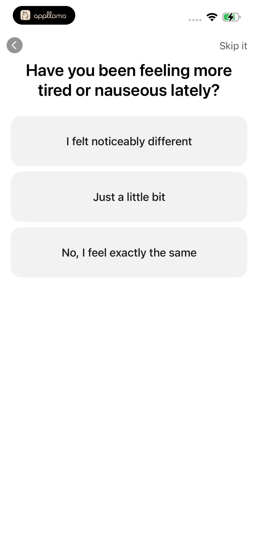 Fatigue Nausea Question