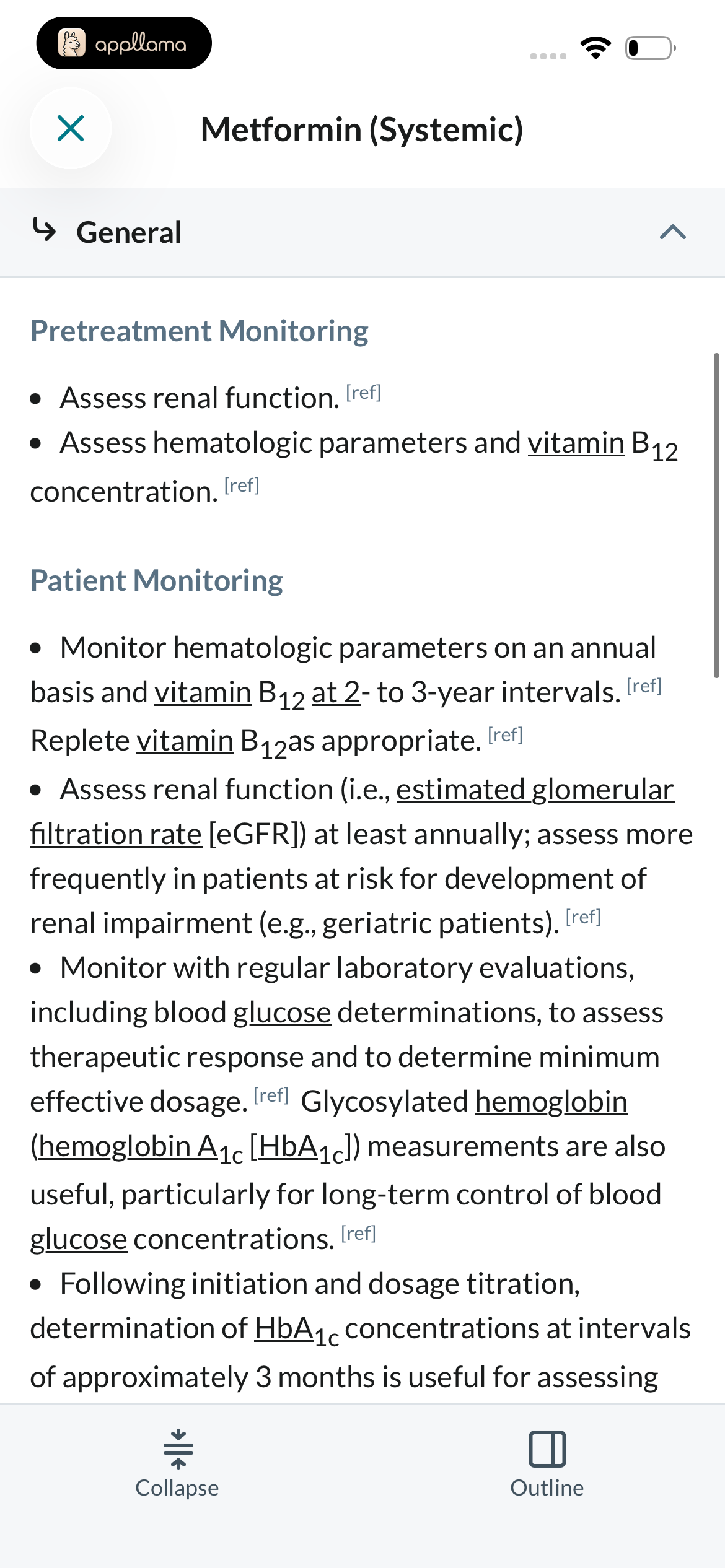 Metformin Monitoring Information