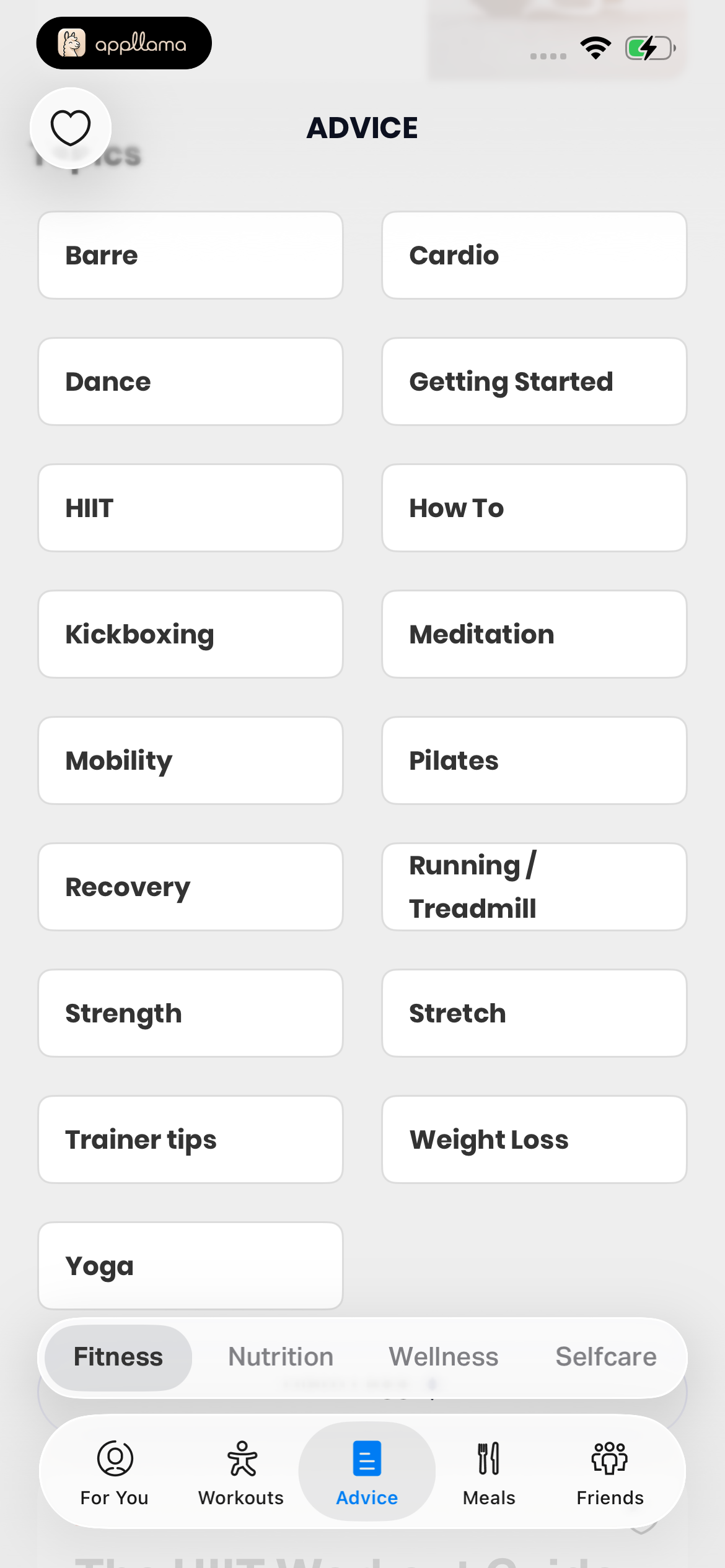 Advice Categories