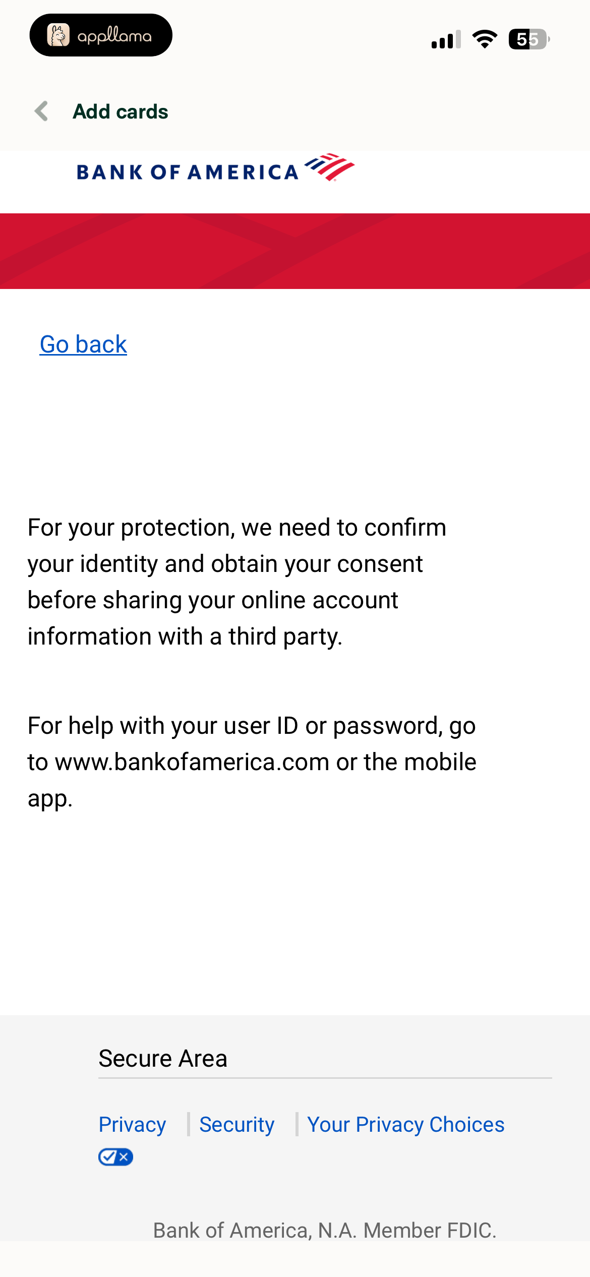 Bank Authorization