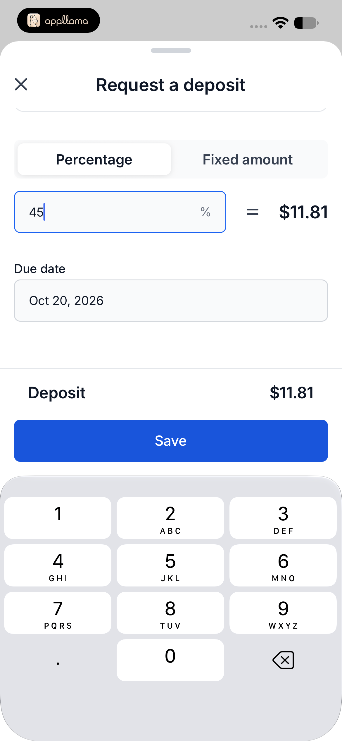 Request Deposit