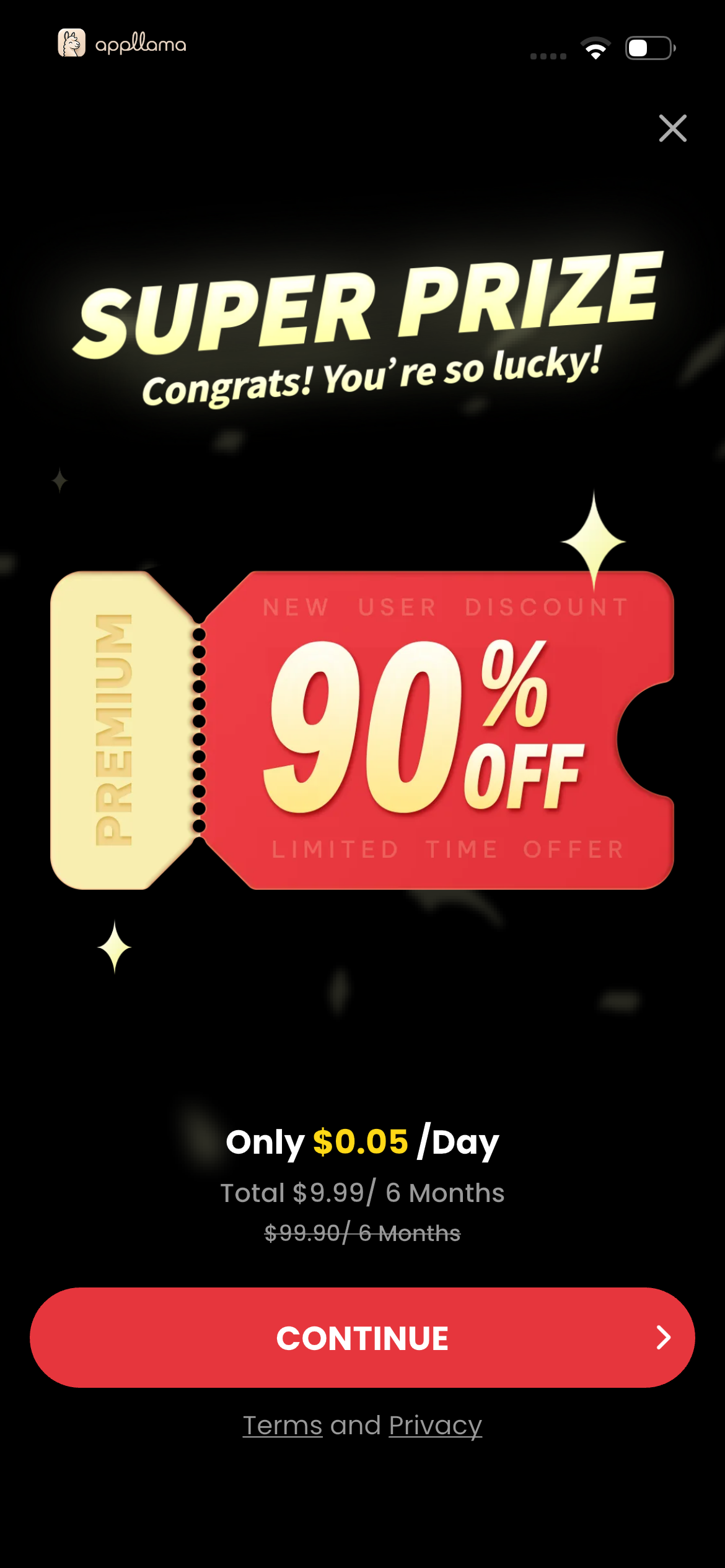 90% Discount Offer