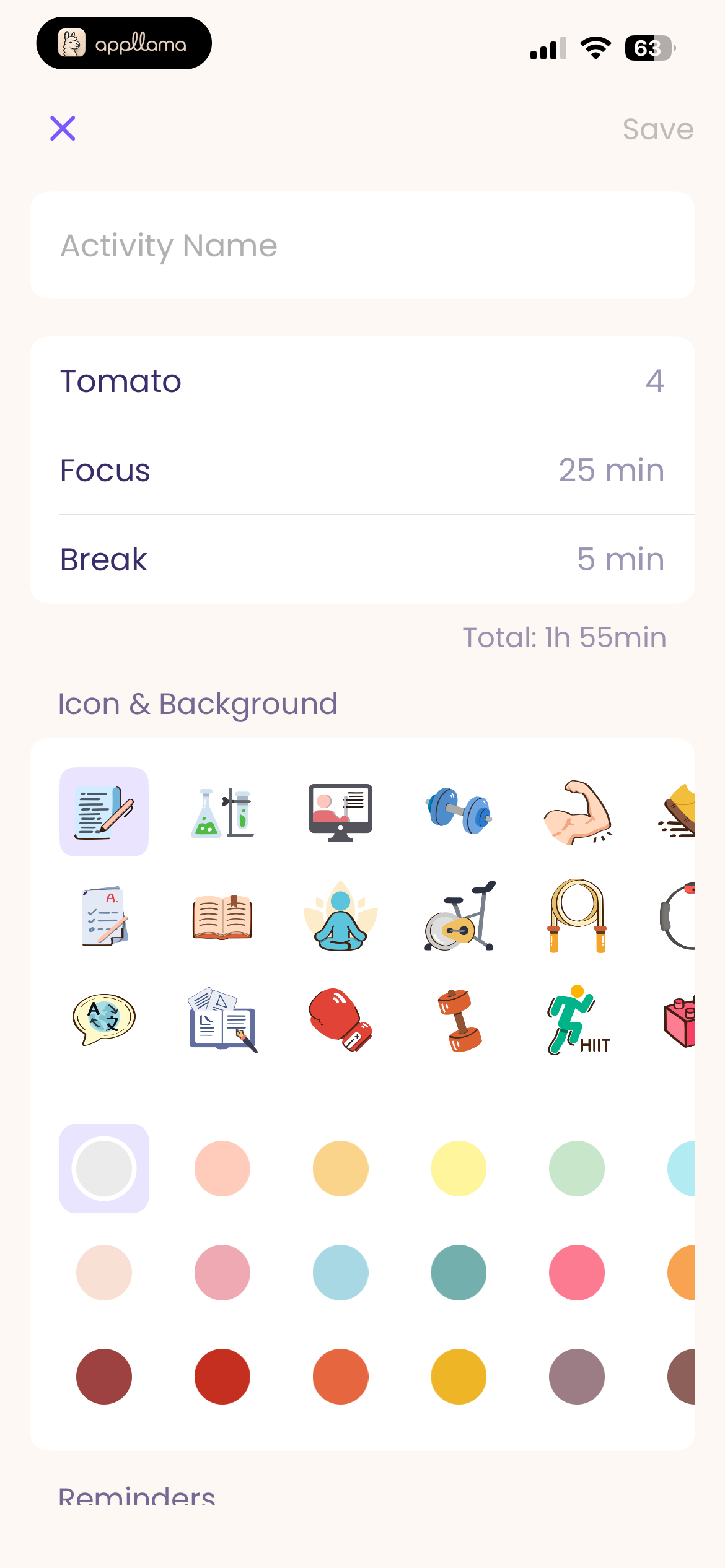 Activity Customization