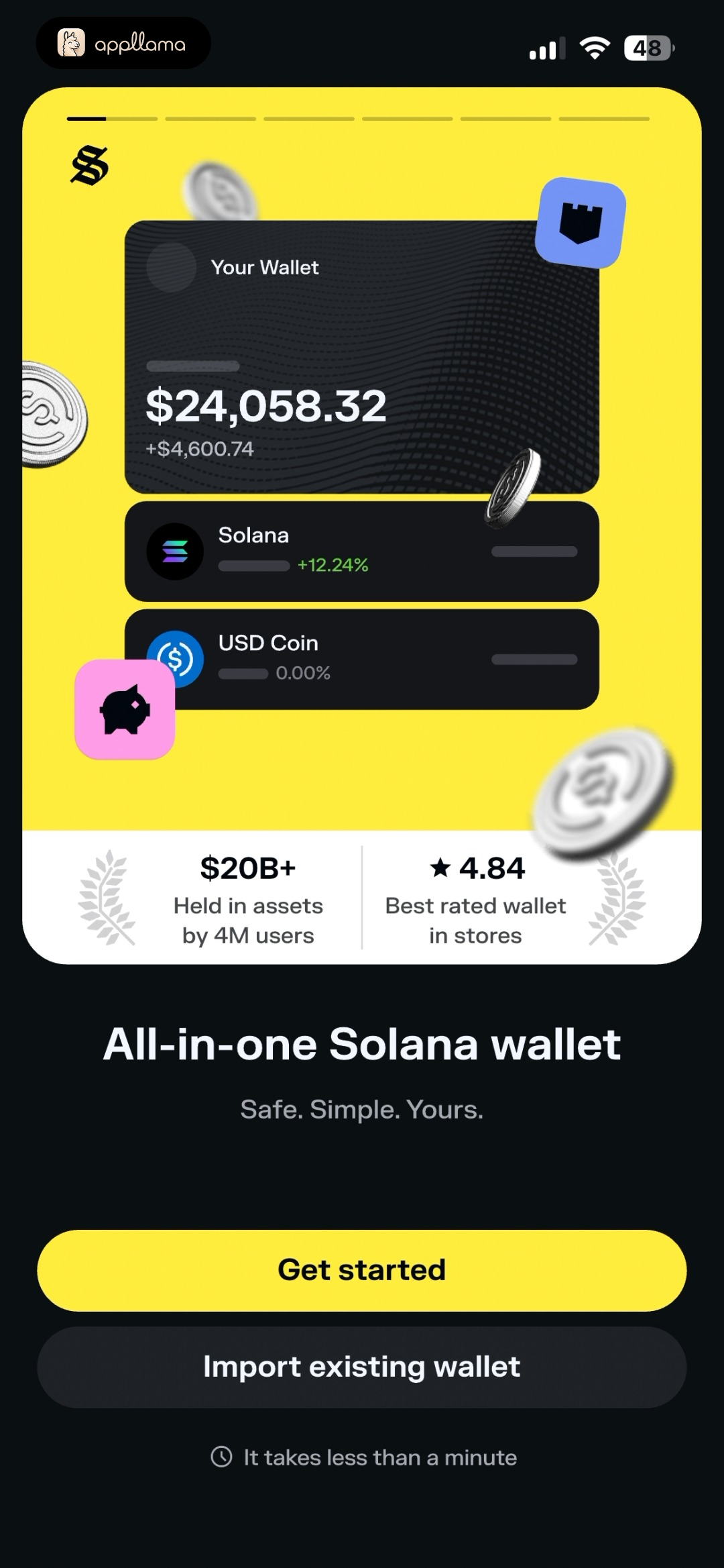 Solflare: Solana Crypto Wallet home screen