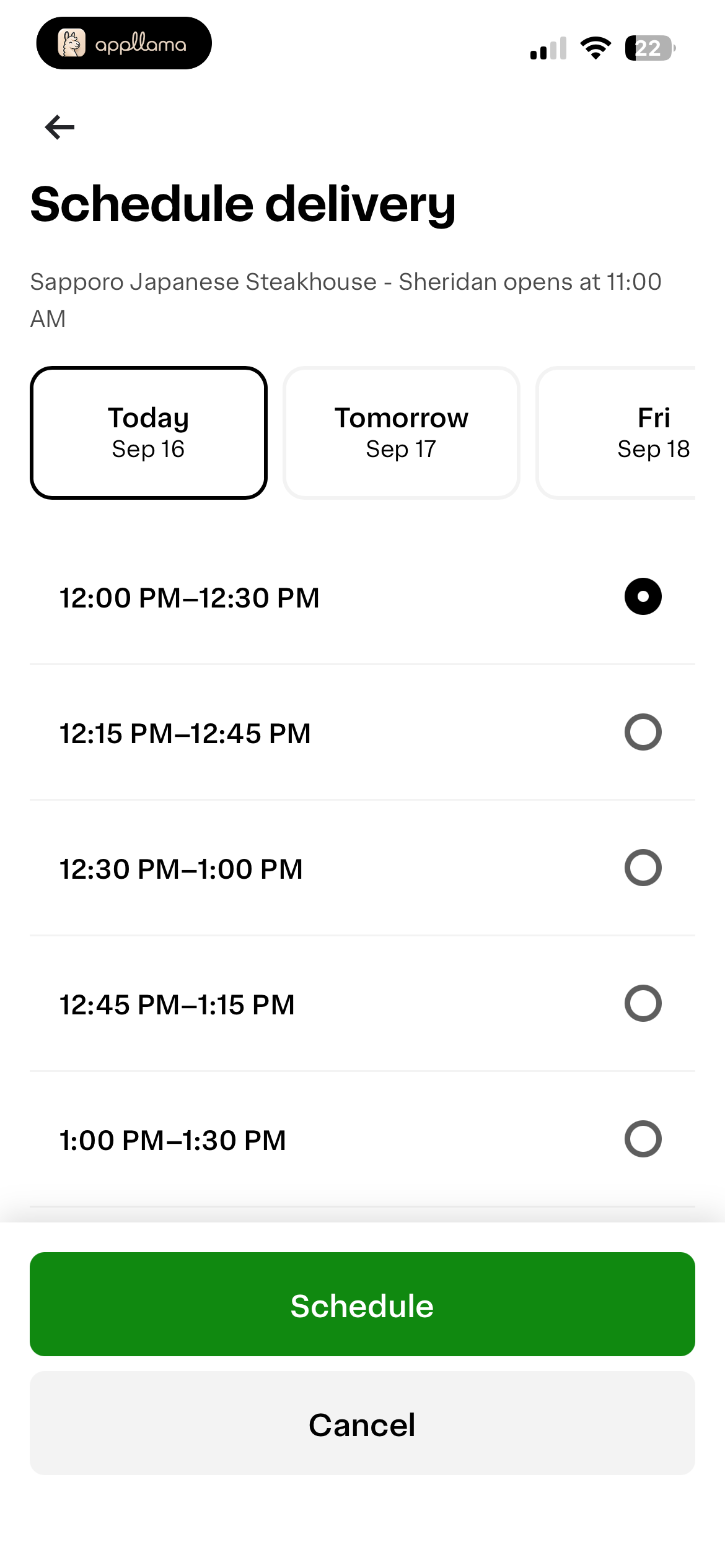 Schedule Delivery