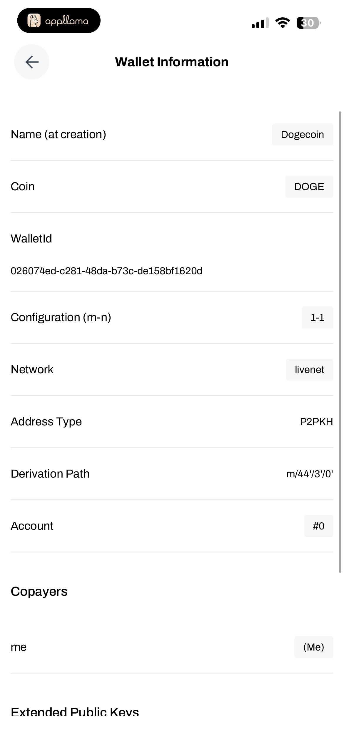 Wallet Information