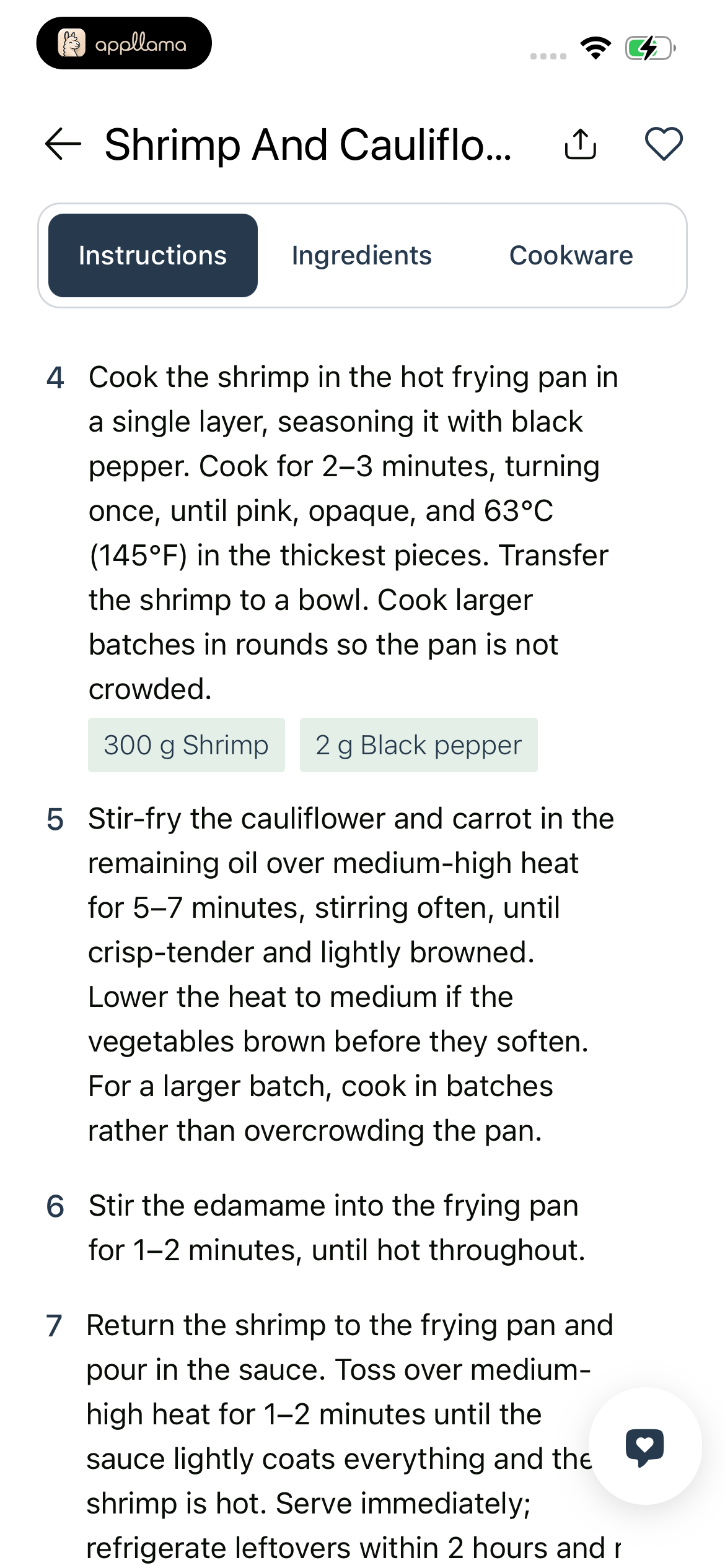Recipe Instructions