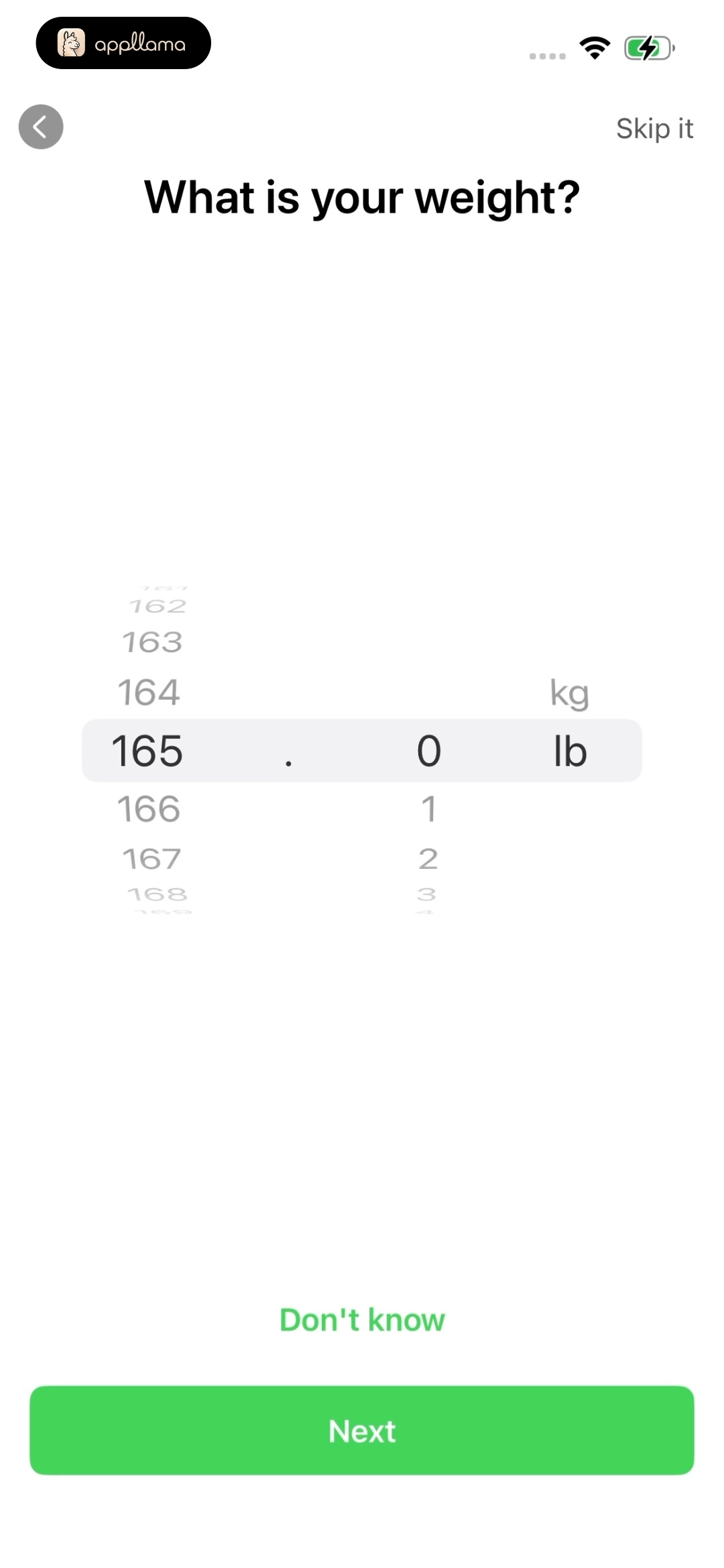 Weight Entry