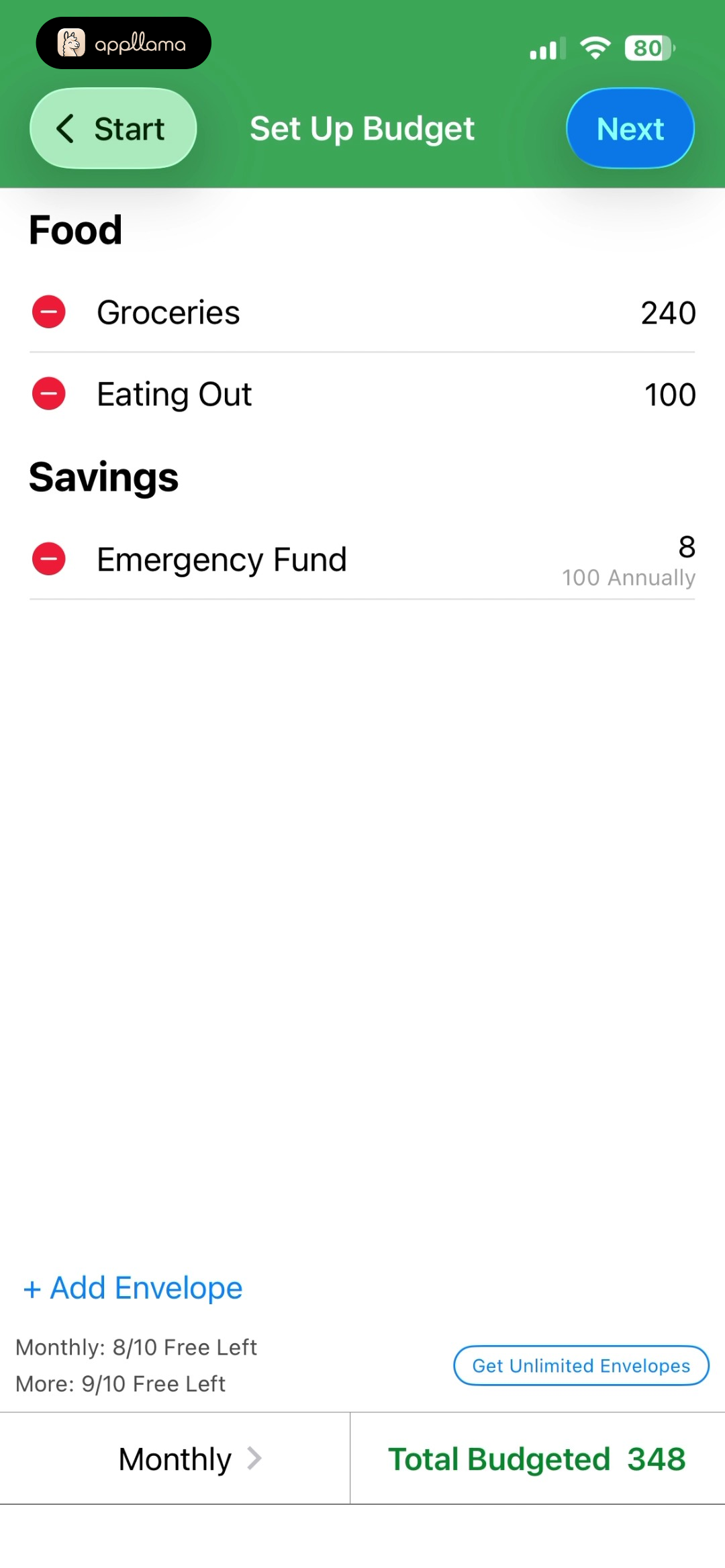 Set Up Budget