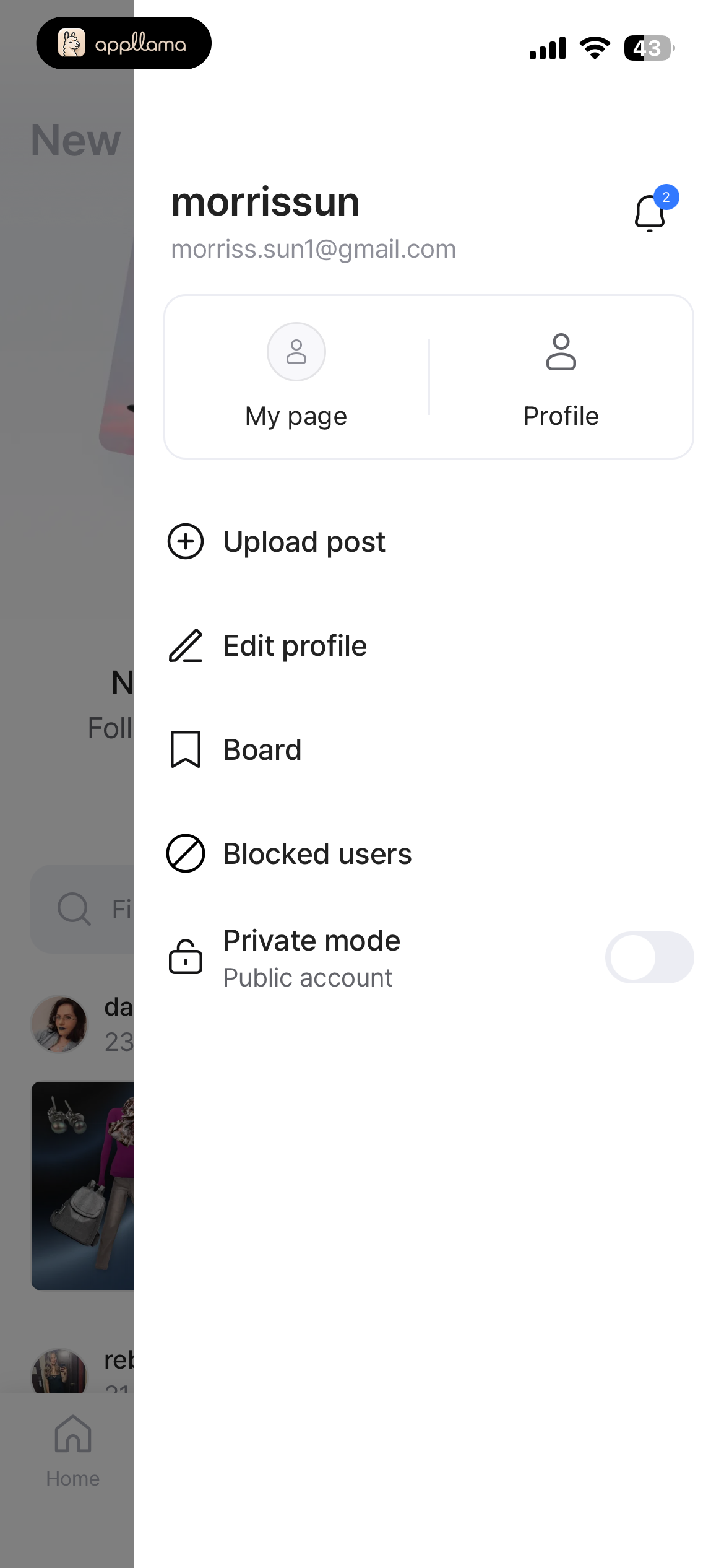 Profile Drawer