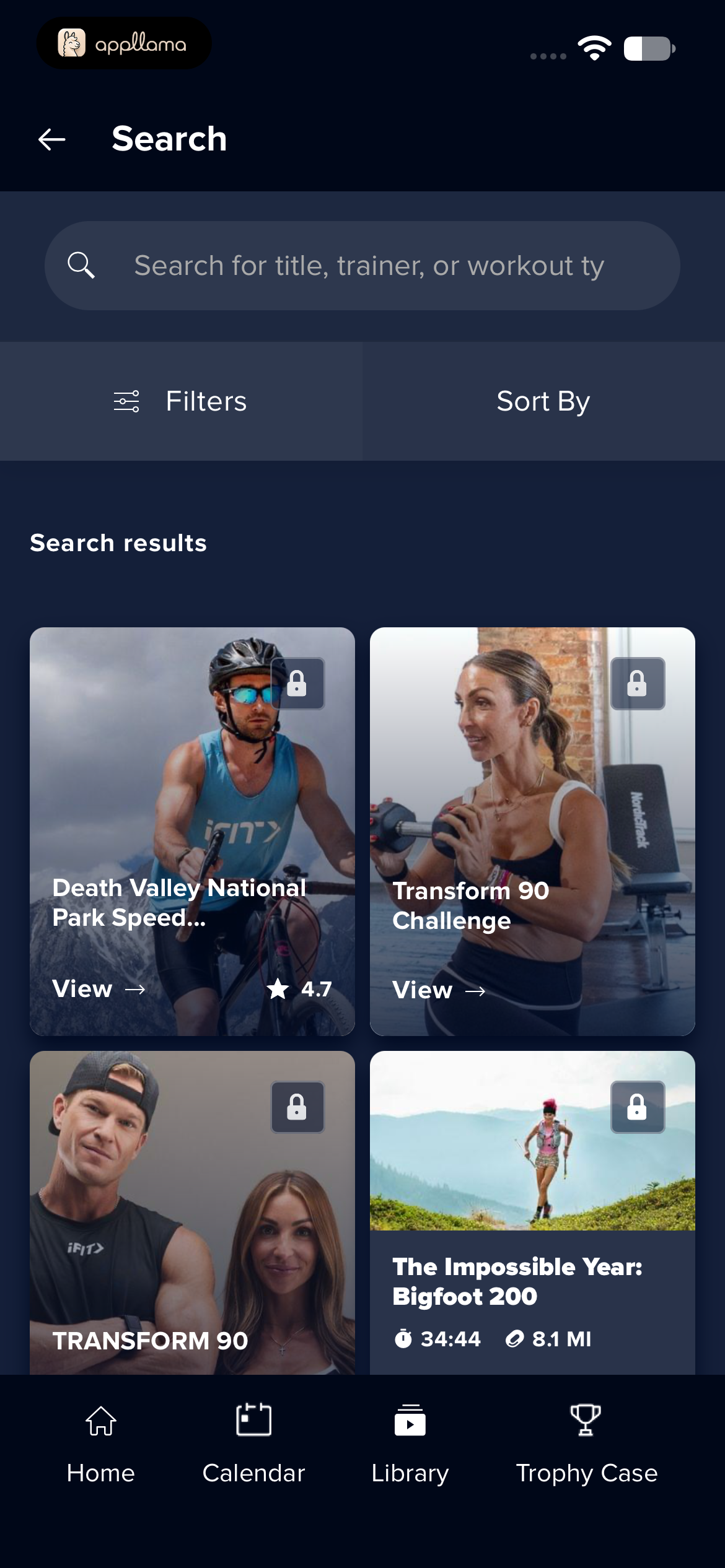 Workout Search Results