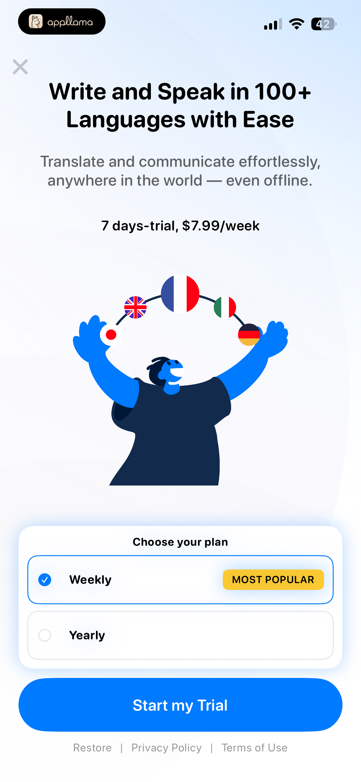 Weekly Trial Paywall