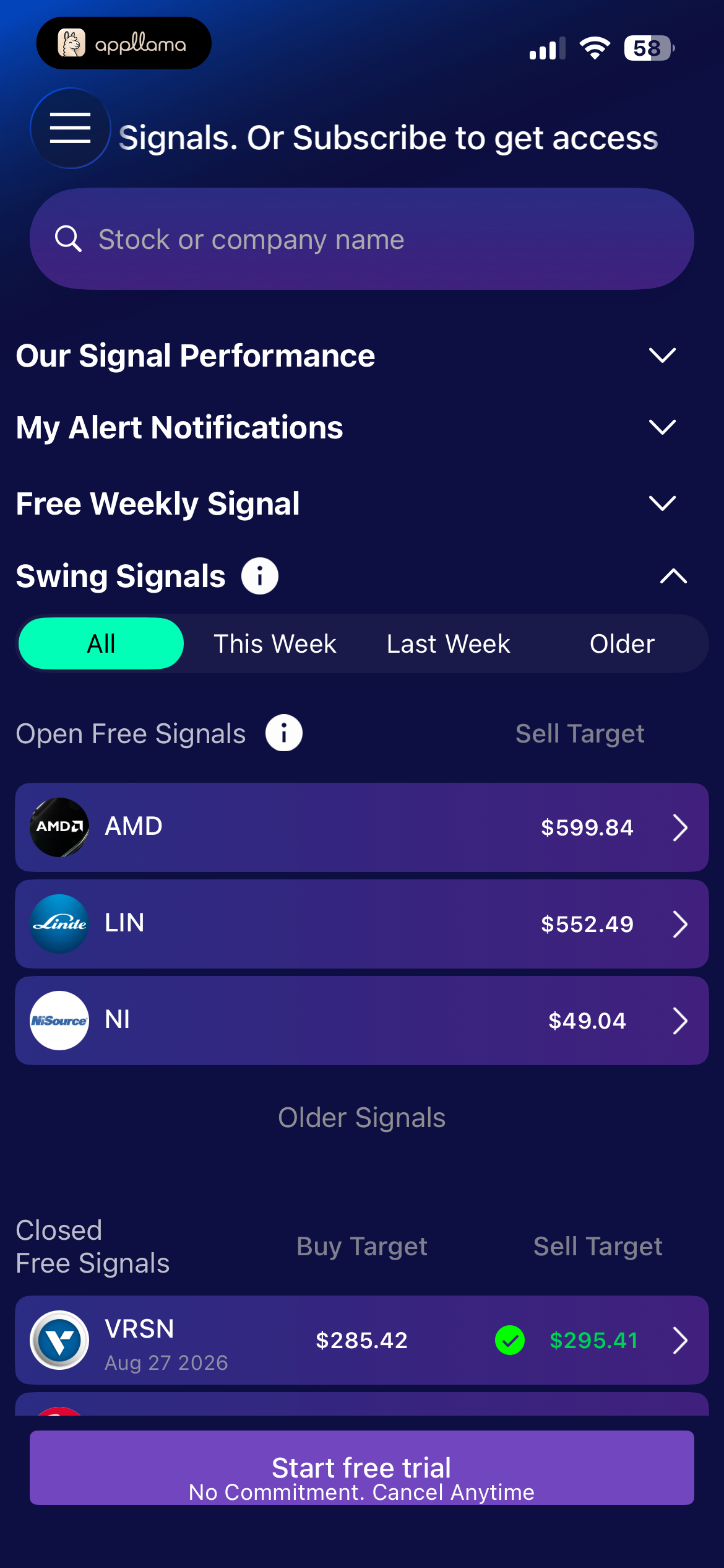 Home - Signal List