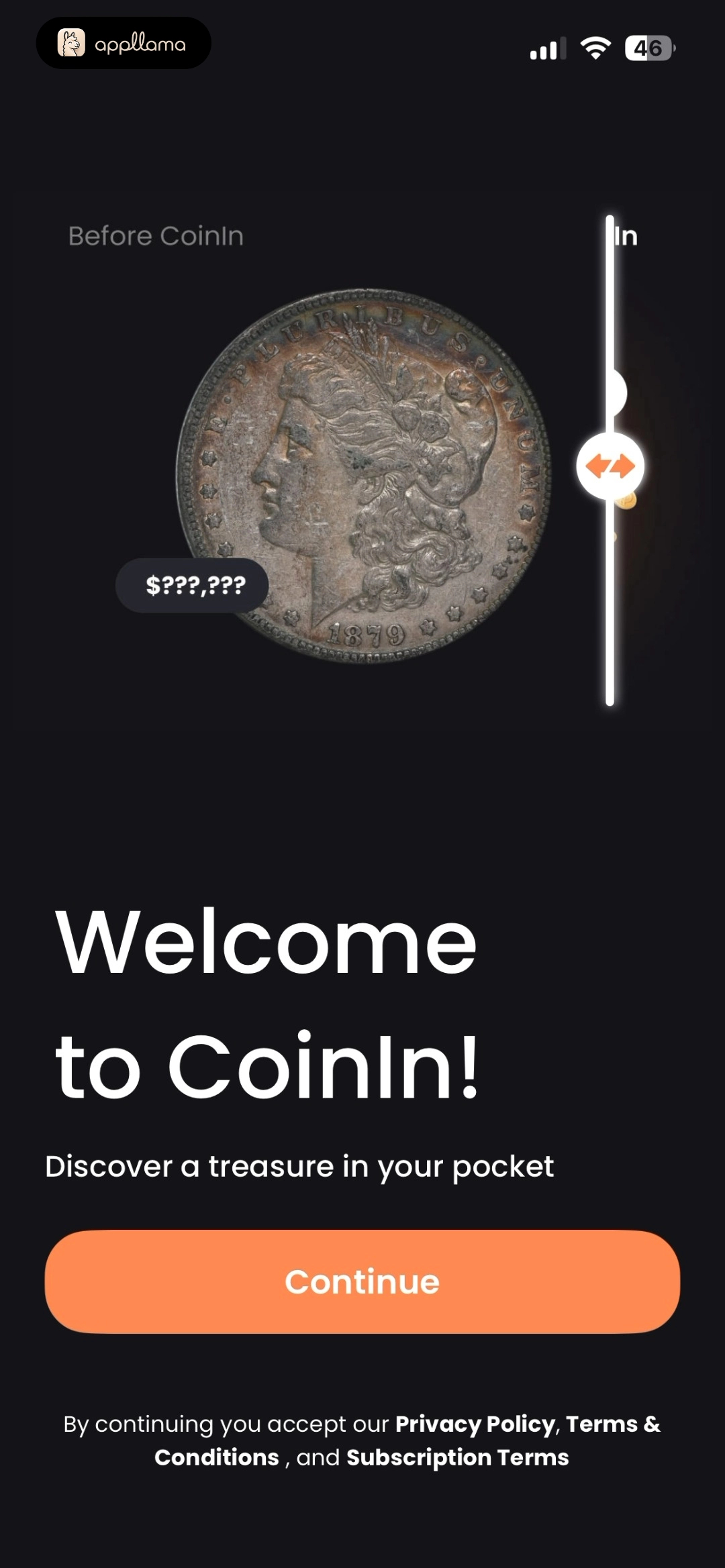 CoinIn: Coin Scan Identifier Onboarding Intro